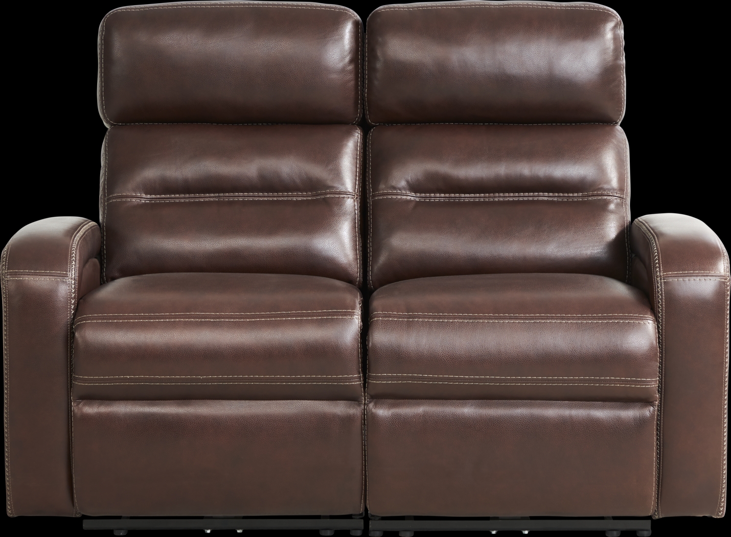Sierra Madre Brown Leather Dual Power Reclining Loveseat - Thumbnail - Image 1