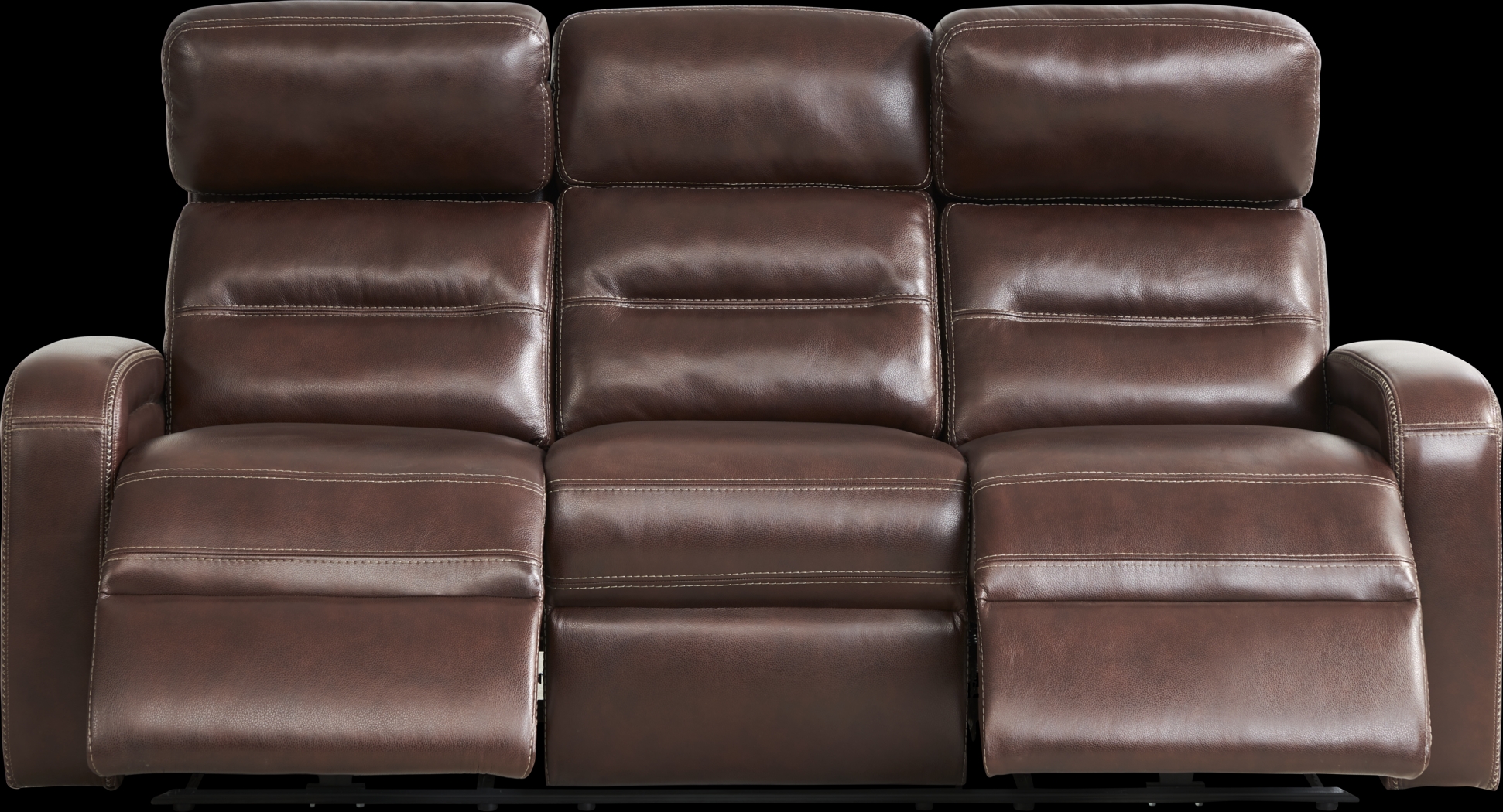 Sierra Madre Brown Leather Reclining Sofa - Thumbnail - Image 2