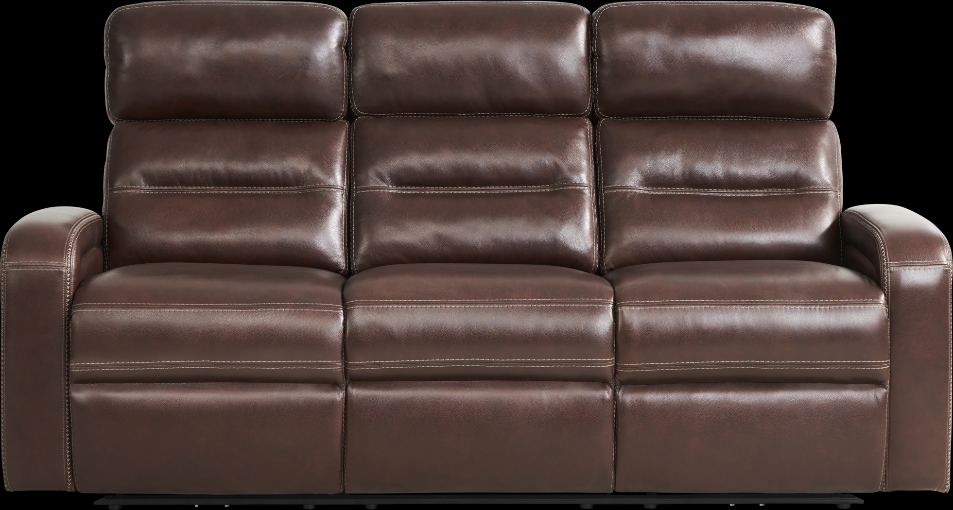 Sierra Madre Brown Leather Reclining Sofa - Thumbnail - Image 1