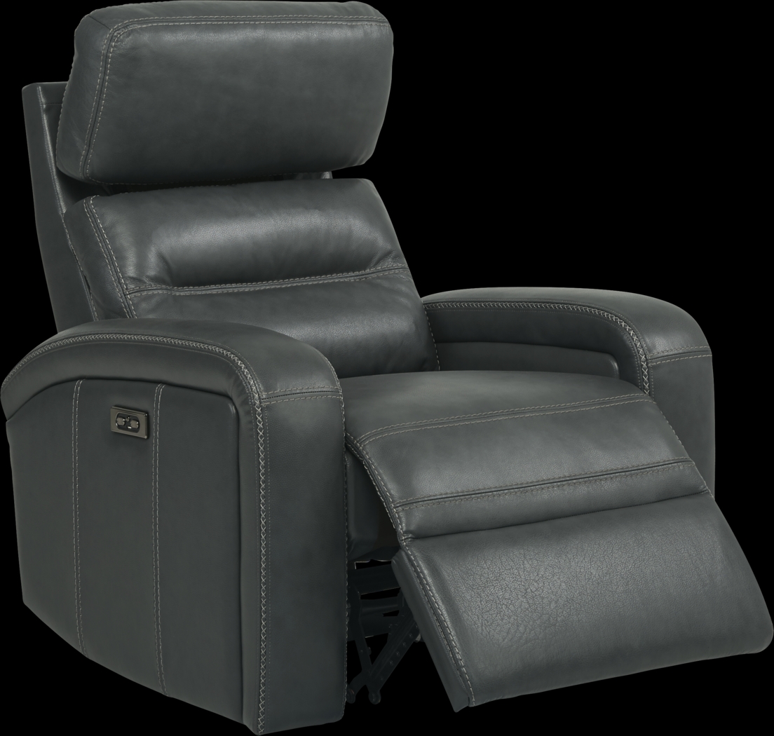 Sierra Madre Gray Leather 3 Pc Living Room with Reclining Sofa - Thumbnail - Image 8