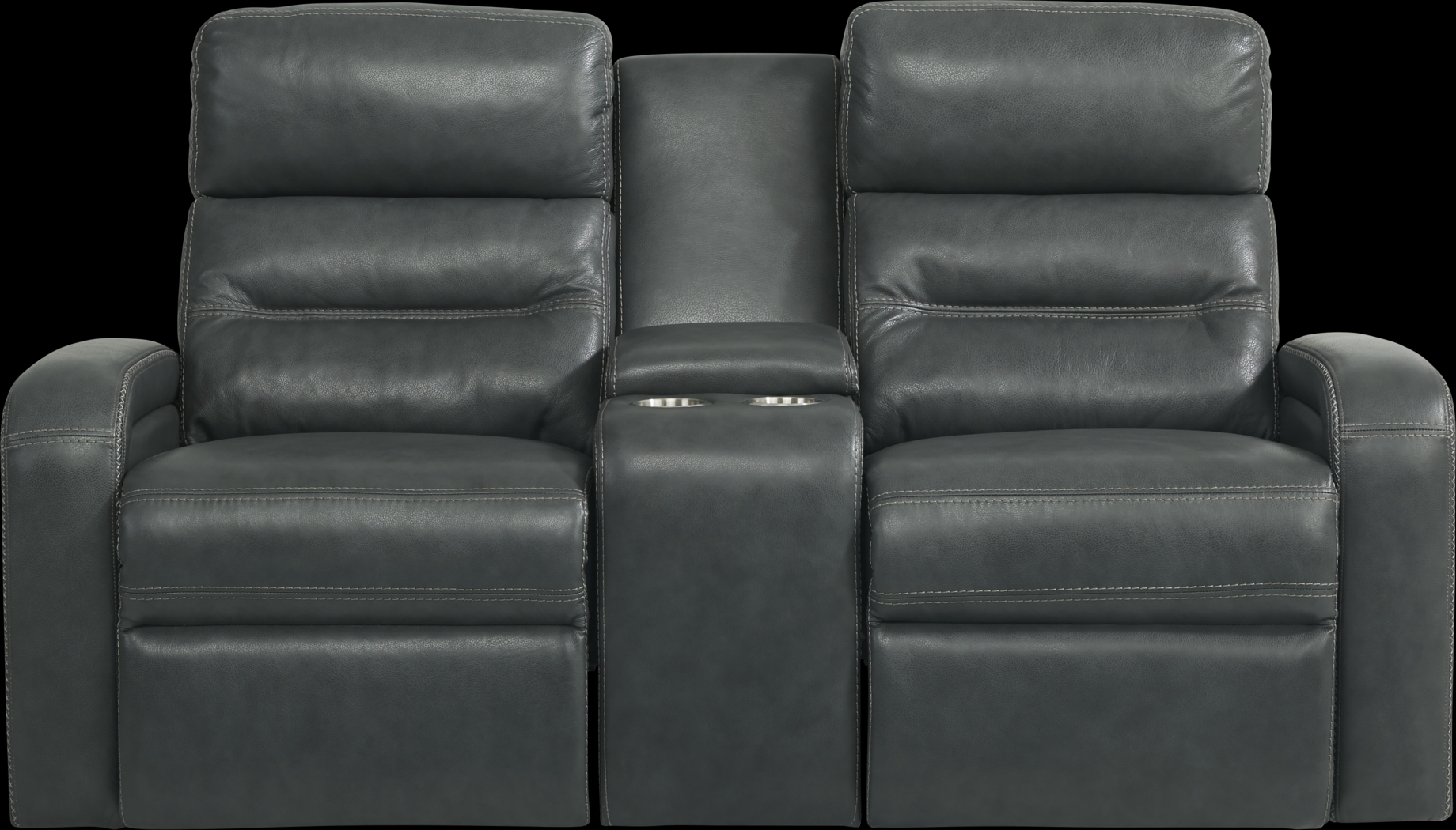 Sierra Madre Gray Leather 7 Pc Dual Power Reclining Living Room with Reclining Sofa - Thumbnail - Image 4