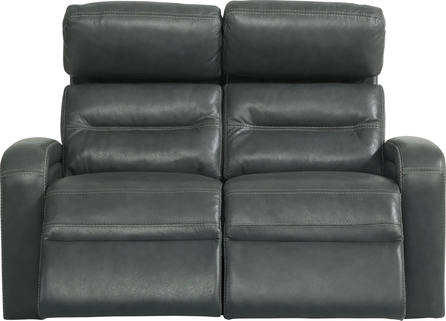 Sierra Madre Gray Leather Dual Power Reclining Loveseat - Thumbnail - Image 2