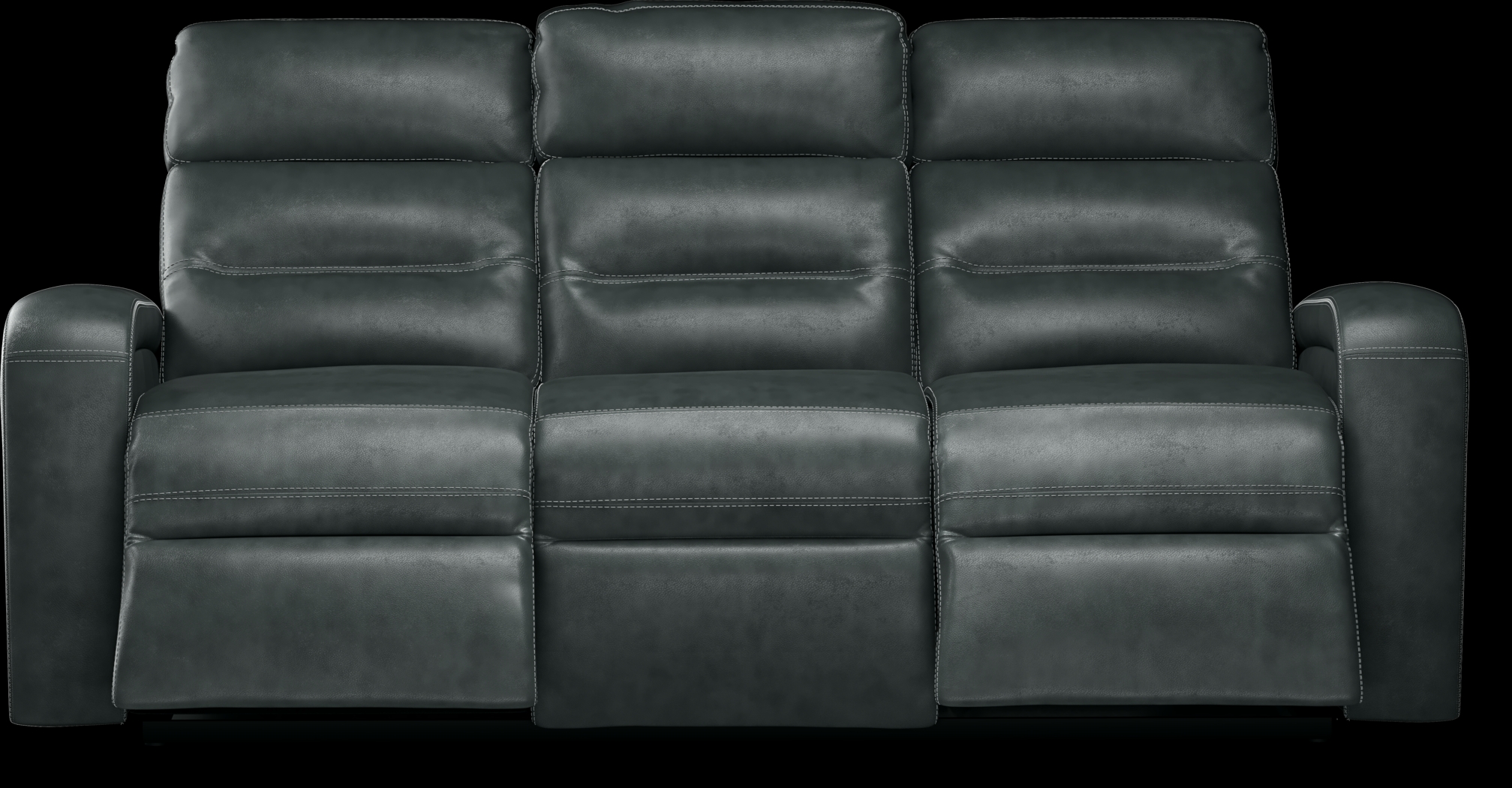 Sierra Madre Gray Leather Dual Power Reclining Sofa - Thumbnail - Image 4