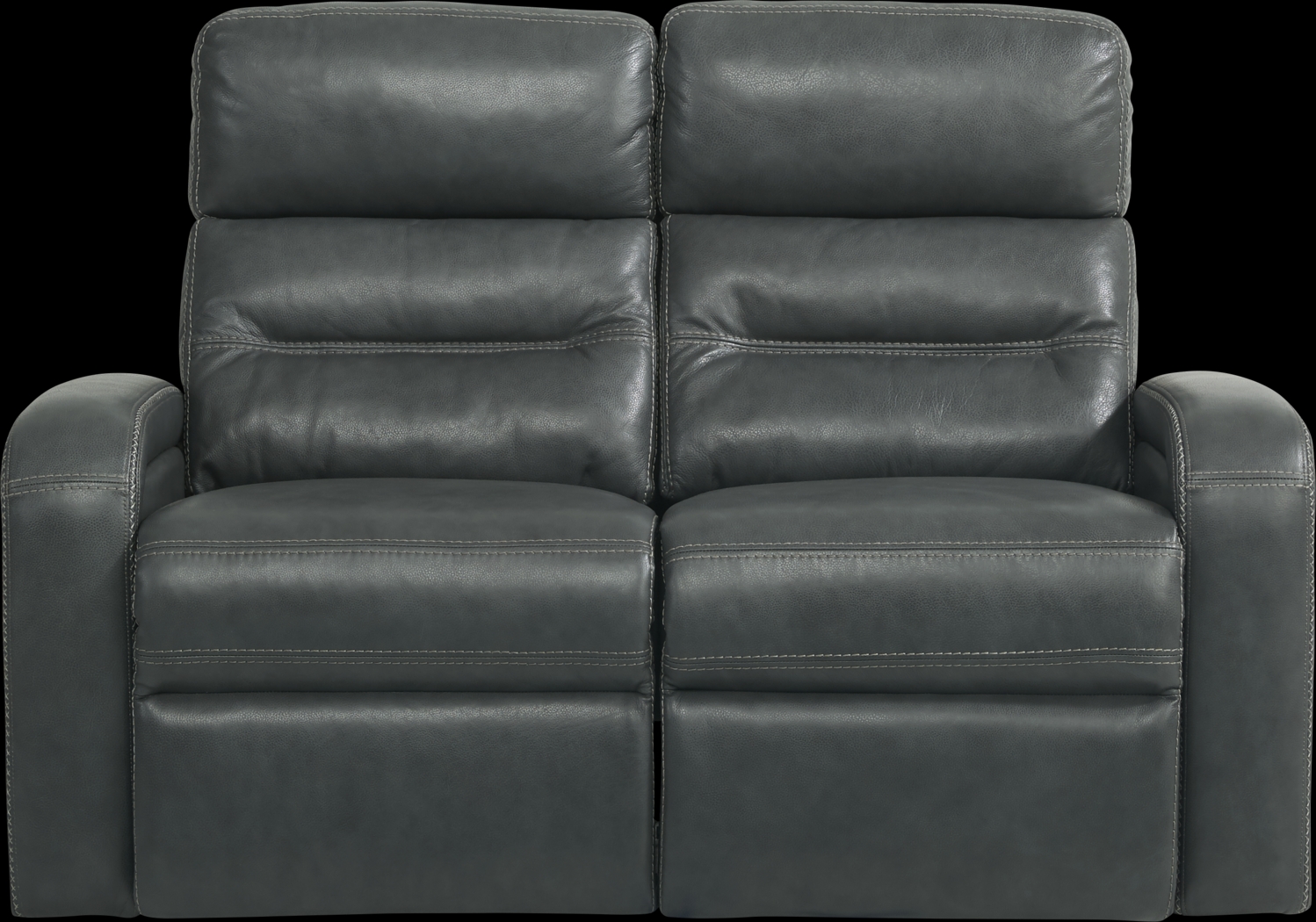 Sierra Madre Gray Leather 2 Pc Living Room with Reclining Sofa - Thumbnail - Image 4