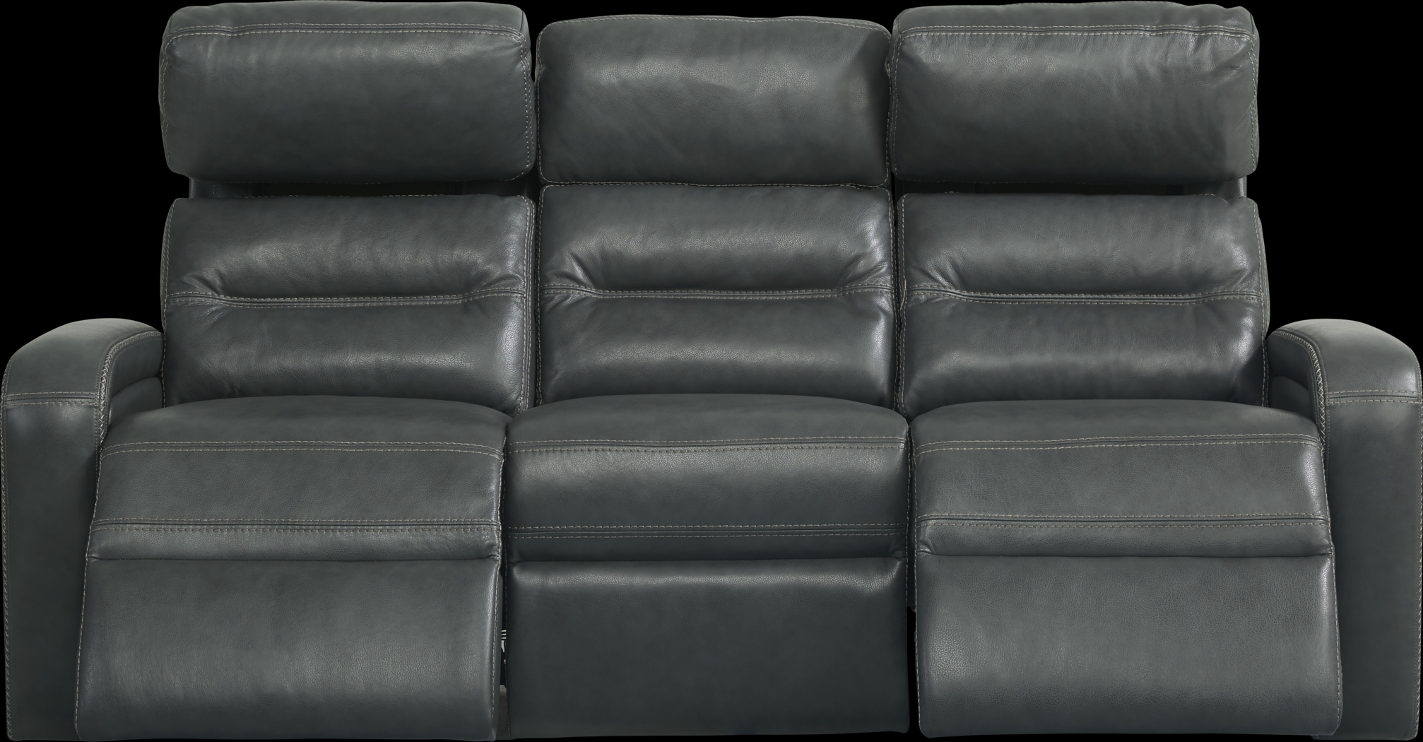 Sierra Madre Gray Leather 2 Pc Living Room with Reclining Sofa - Thumbnail - Image 3