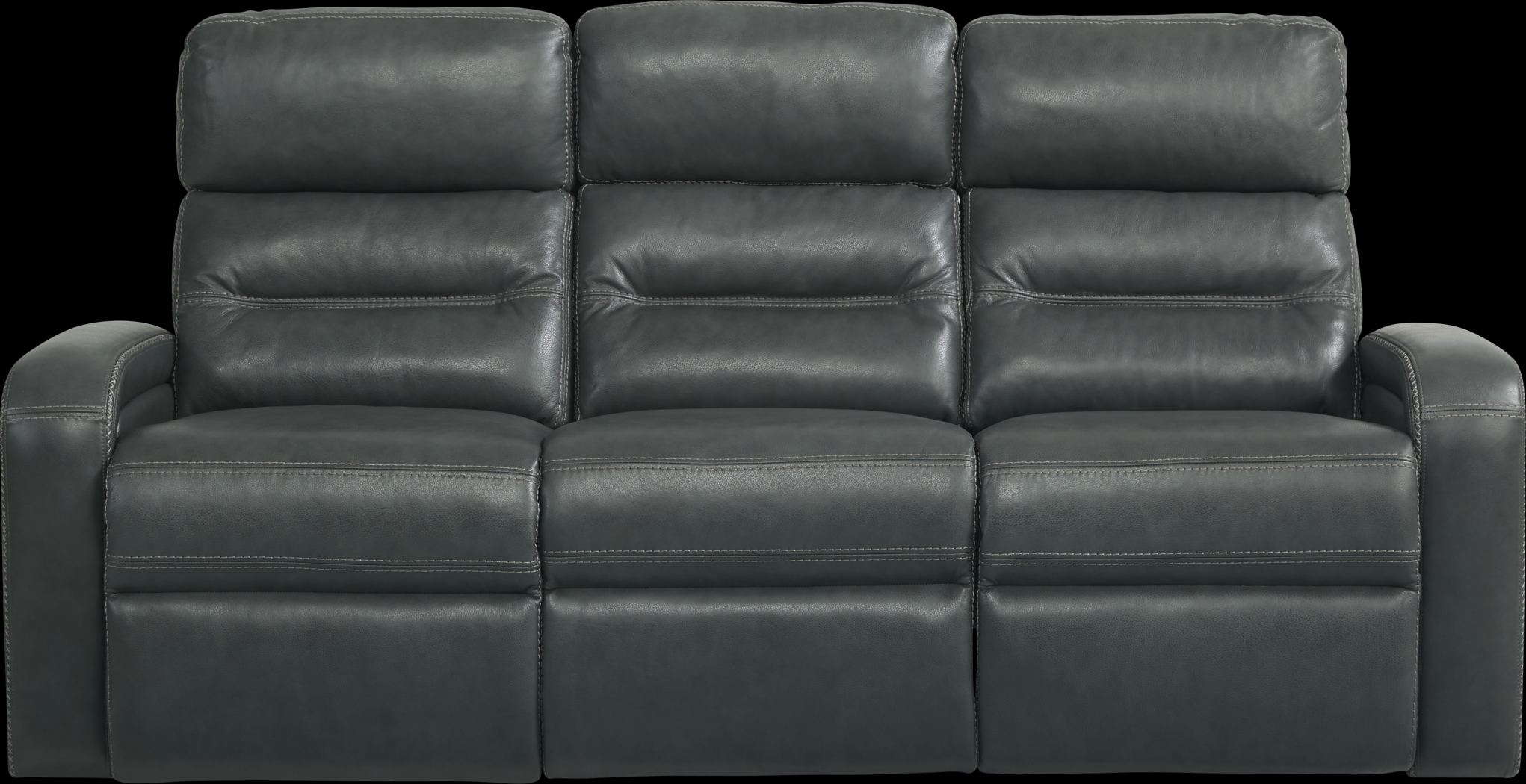 Sierra Madre Gray Leather 2 Pc Living Room with Reclining Sofa - Thumbnail - Image 2