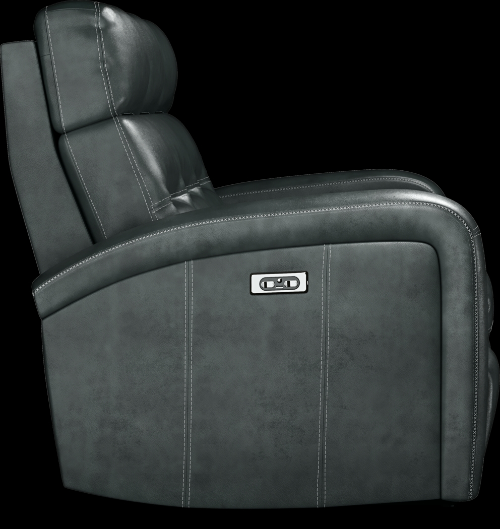 Sierra Madre Gray Leather 3 Pc Living Room with Reclining Sofa - Thumbnail - Image 4