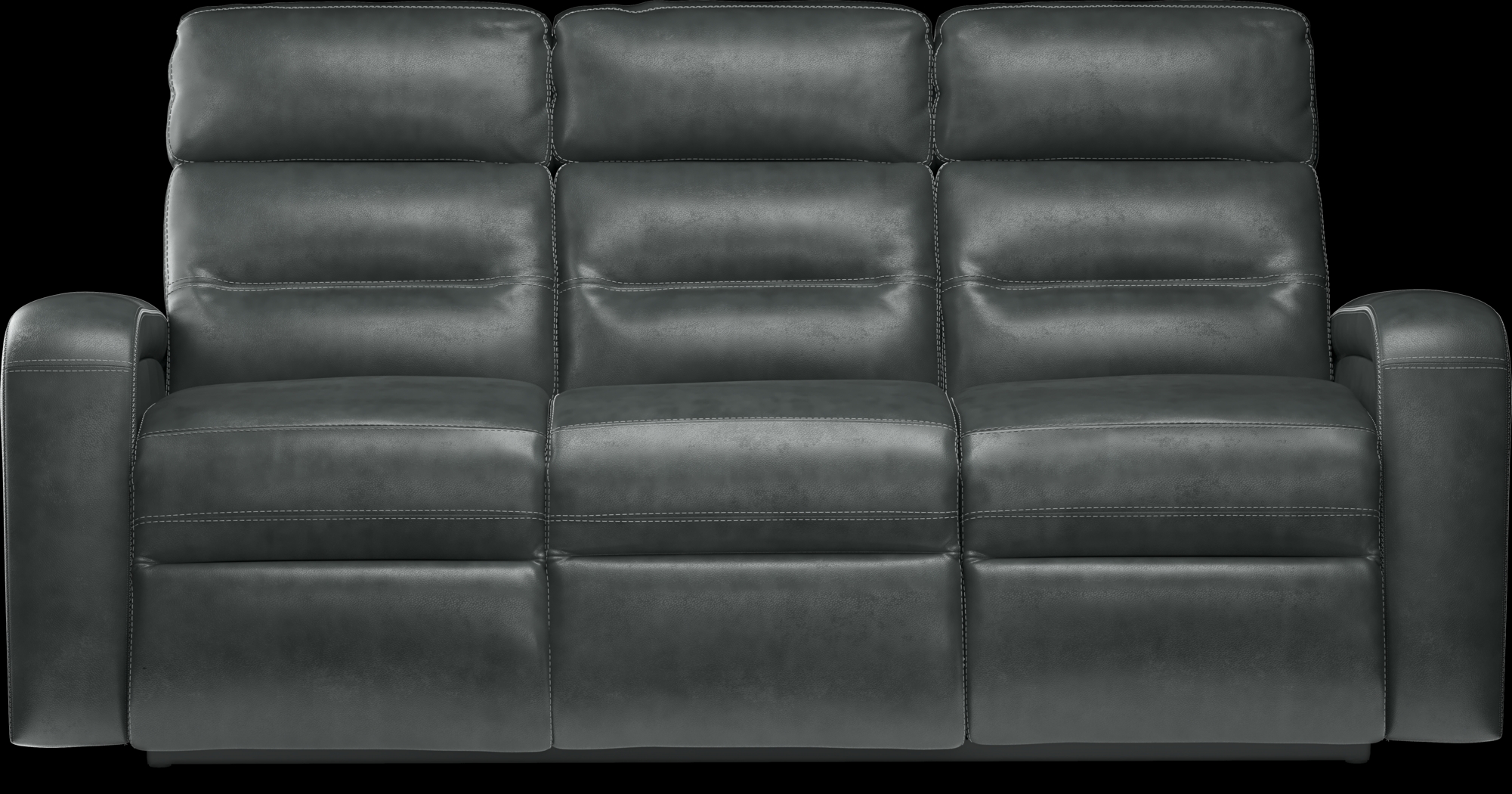 Sierra Madre Gray Leather 3 Pc Living Room with Reclining Sofa - Thumbnail - Image 2