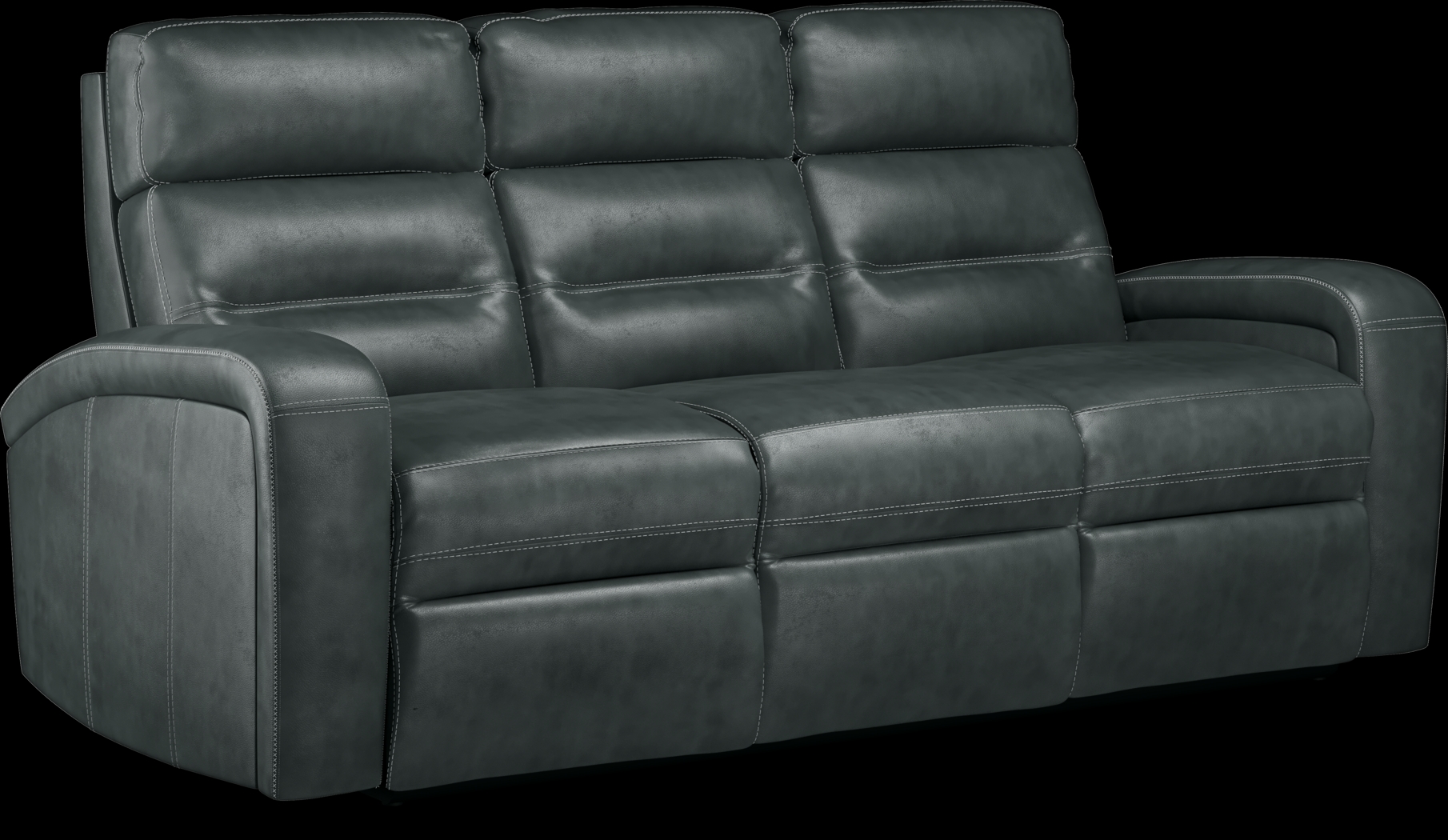 Sierra Madre Gray Leather Reclining Sofa - Thumbnail - Image 3