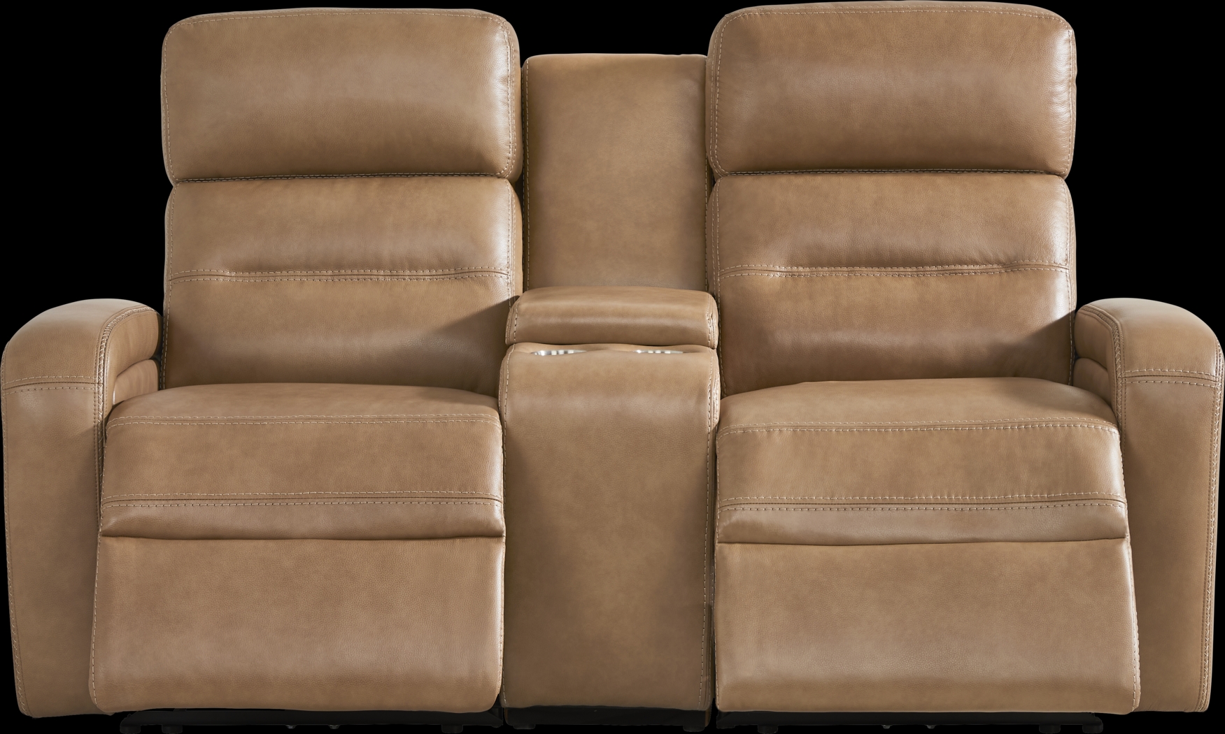 Sierra Madre Saddle Leather Dual Power Reclining Console Loveseat - Thumbnail - Image 1