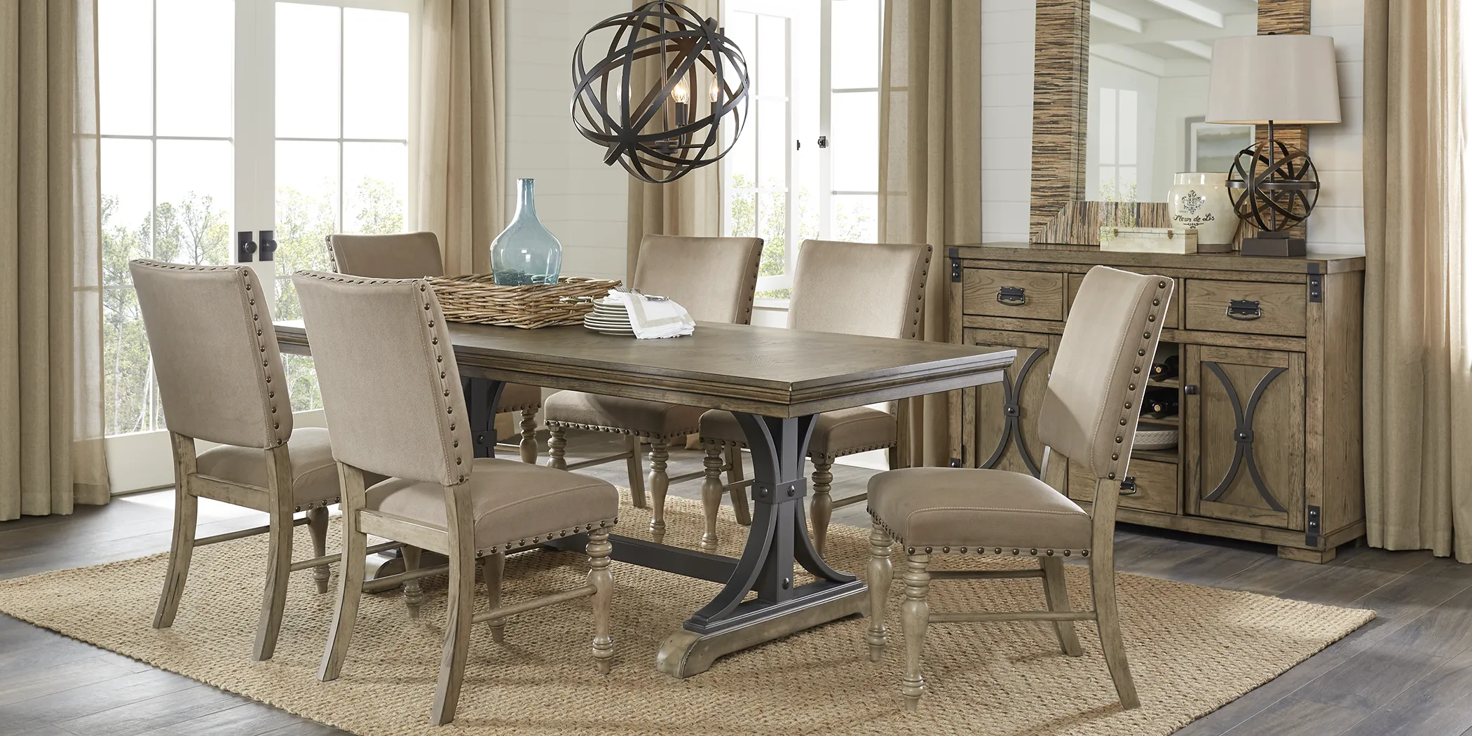 Sierra Vista Driftwood 7 Pc Rectangle Dining Set - Thumbnail - Image 2