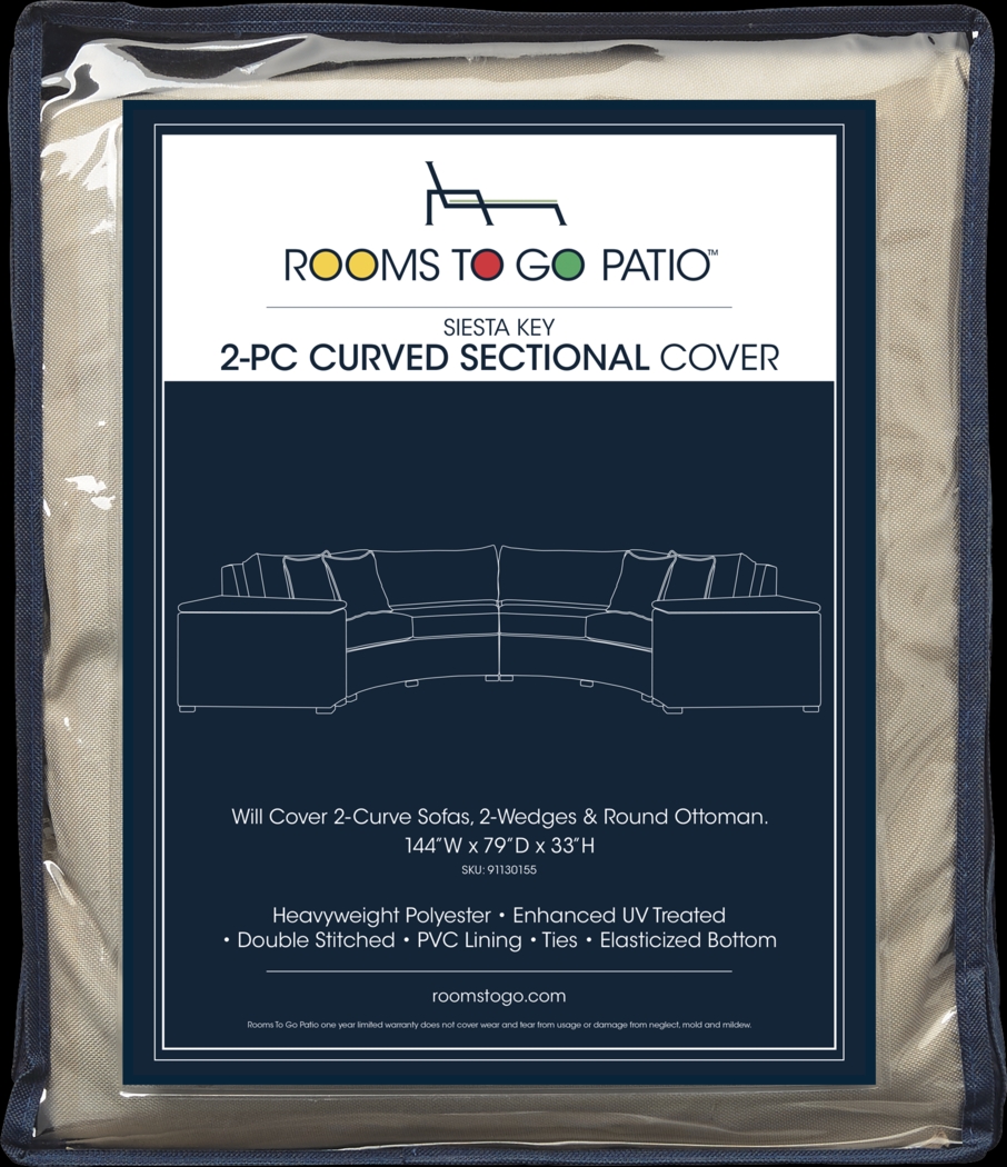 Siesta Key 2 Pc Patio Curved Sectional Cover - Thumbnail - Image 1