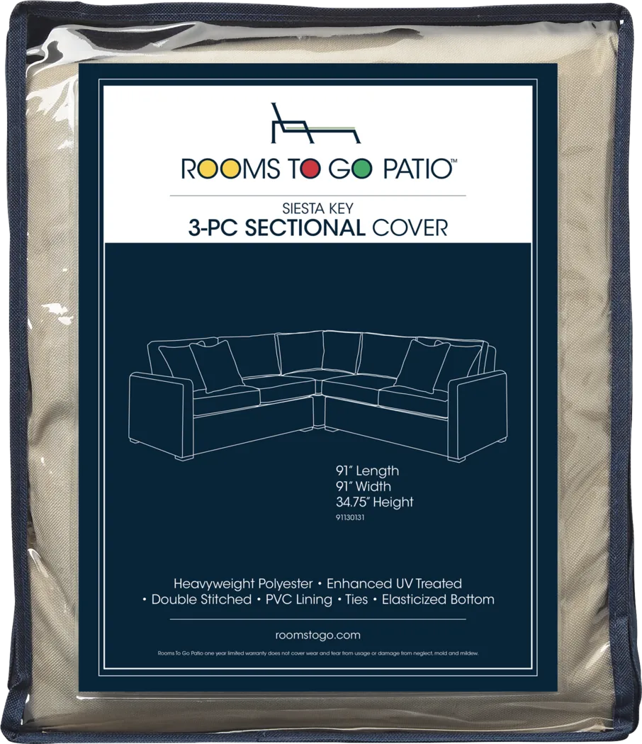 Siesta Key 3 Pc Patio Sectional Cover - Thumbnail - Image 1