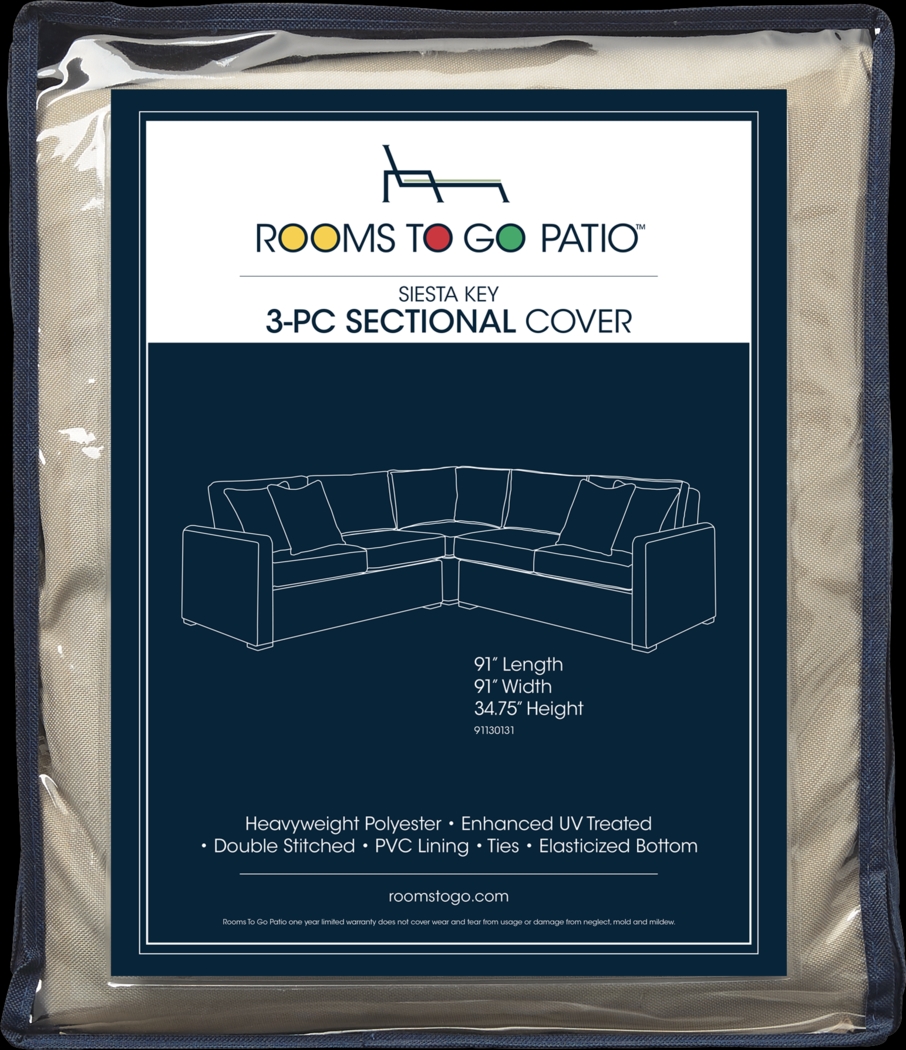Siesta Key 3 Pc Patio Sectional Cover - Thumbnail - Image 1