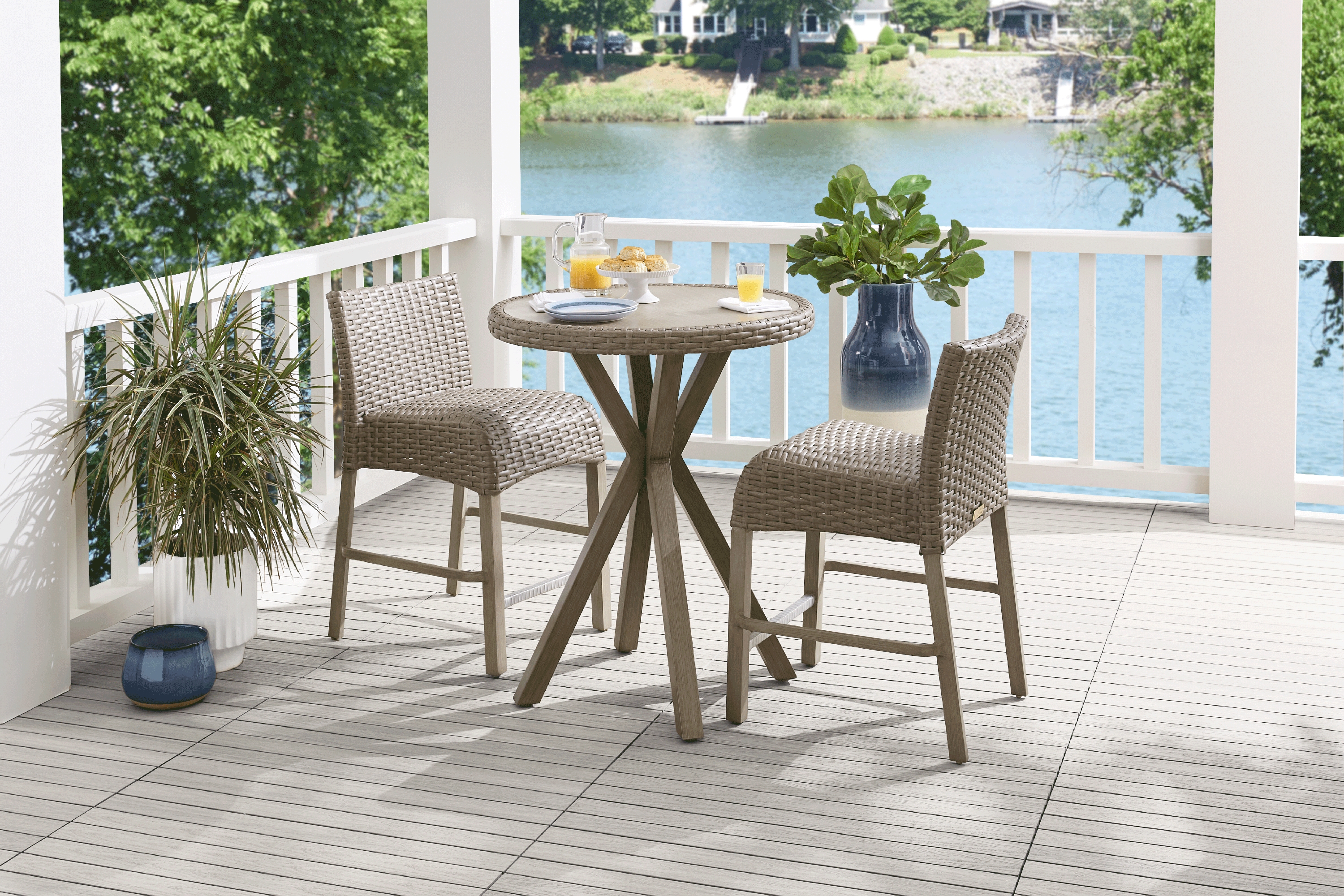 Siesta Key Driftwood Outdoor Balcony Stool - Thumbnail - Image 2