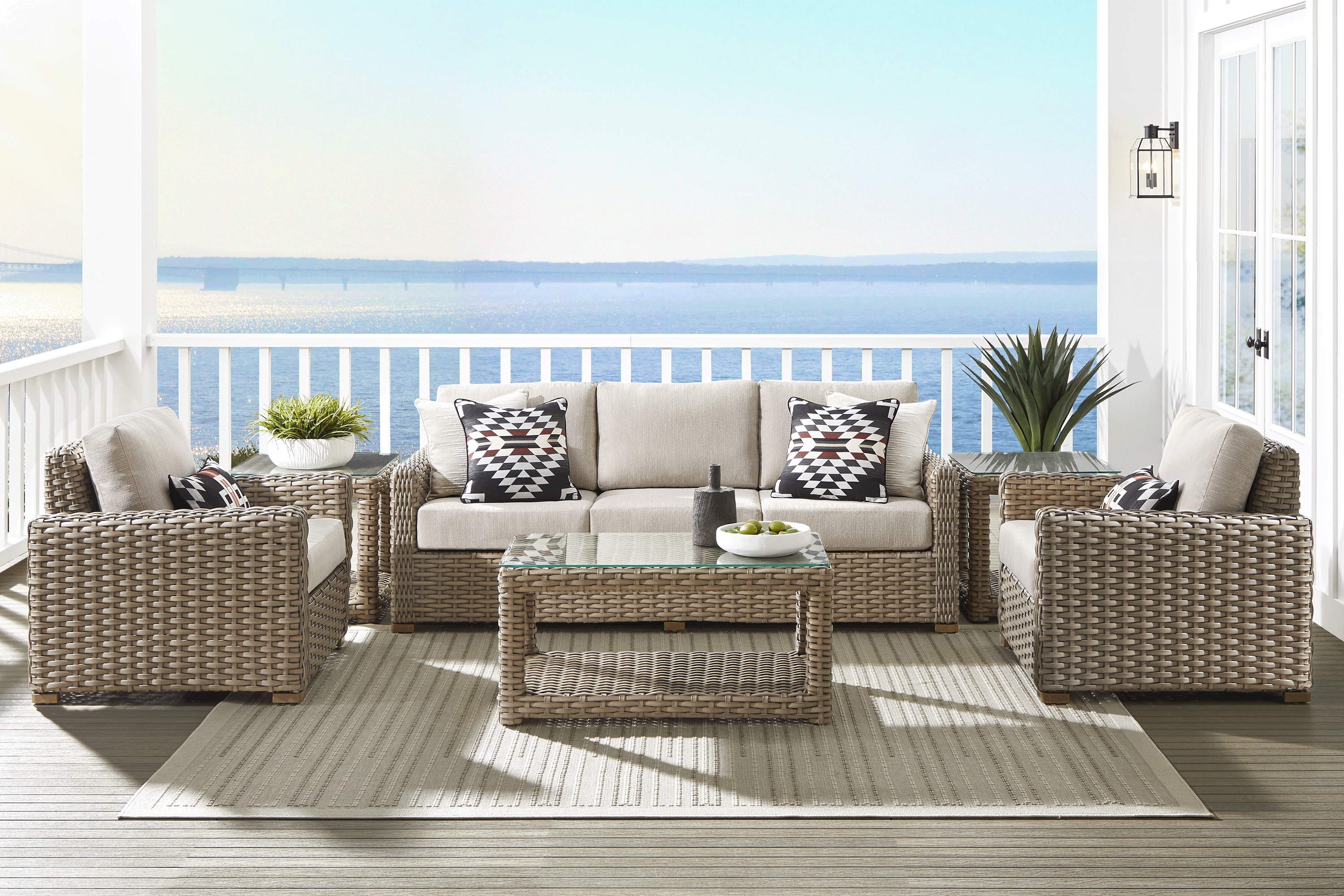 Siesta Key Driftwood Outdoor Chair with Twine Cushions - Thumbnail - Image 2