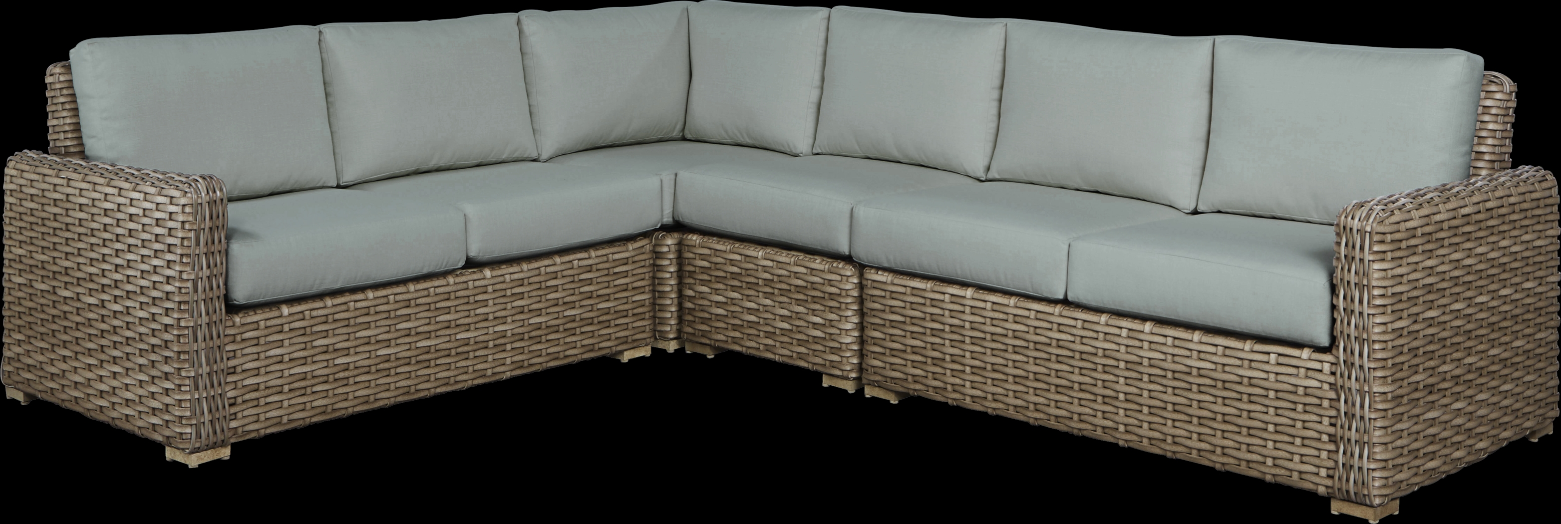 Siesta Key Driftwood 5 Pc Outdoor Seating Set with Moss Cushions - Thumbnail - Image 3