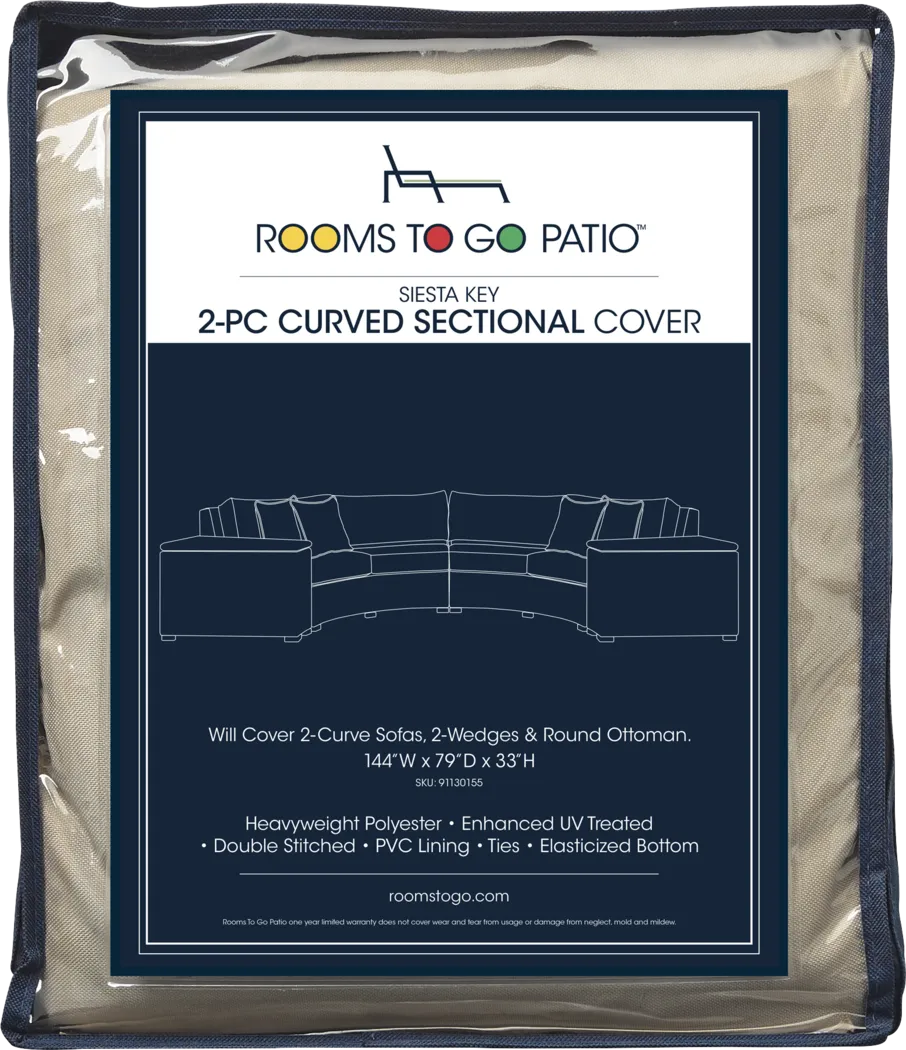 Siesta Key Driftwood Finish 4 Pc Outdoor Curved Sectional with Dove Cushions - Thumbnail - Image 3