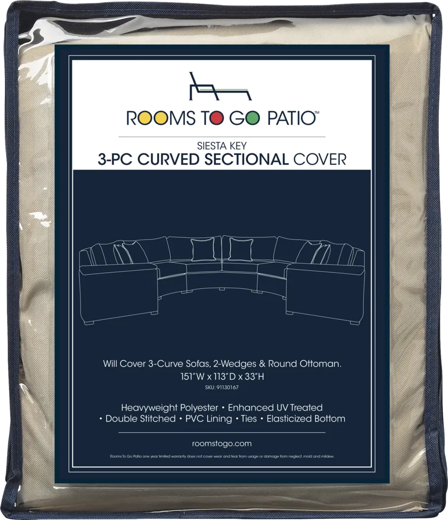 Siesta Key Driftwood Finish 5 Pc Outdoor Curved Sectional with Dove Cushions - Thumbnail - Image 3