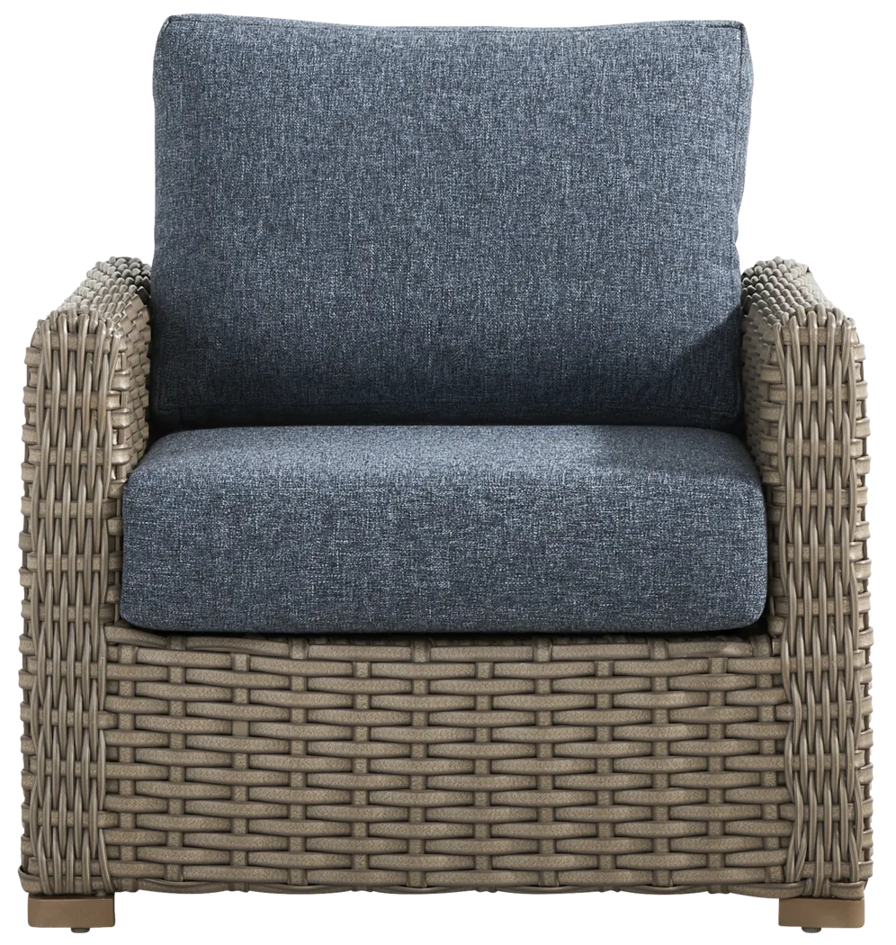 Siesta Key Driftwood Finish 4 Pc Outdoor Seating Set with Ink Cushions - Thumbnail - Image 5