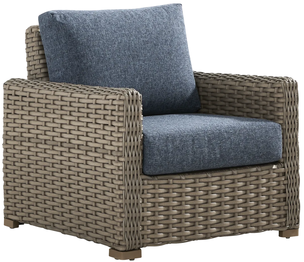 Siesta Key Driftwood Finish 4 Pc Outdoor Seating Set with Ink Cushions - Thumbnail - Image 4