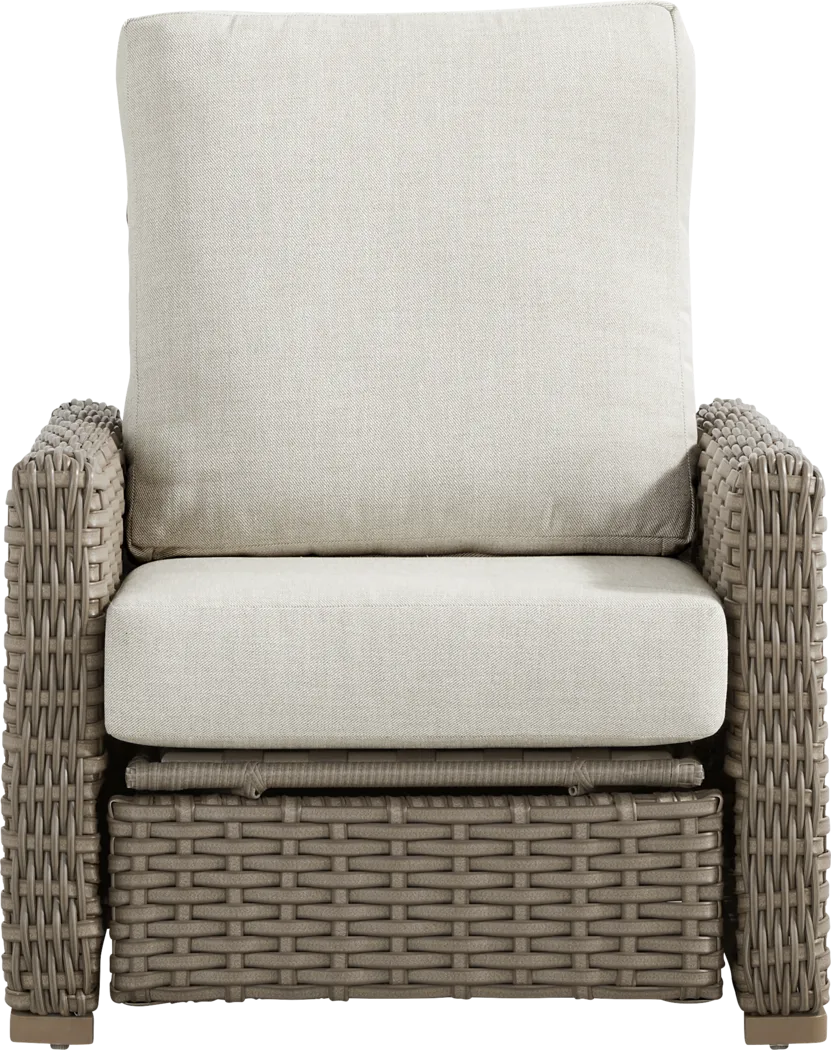 Siesta Key Driftwood Finish Outdoor Recliner with Desert Cushions - Thumbnail - Image 2