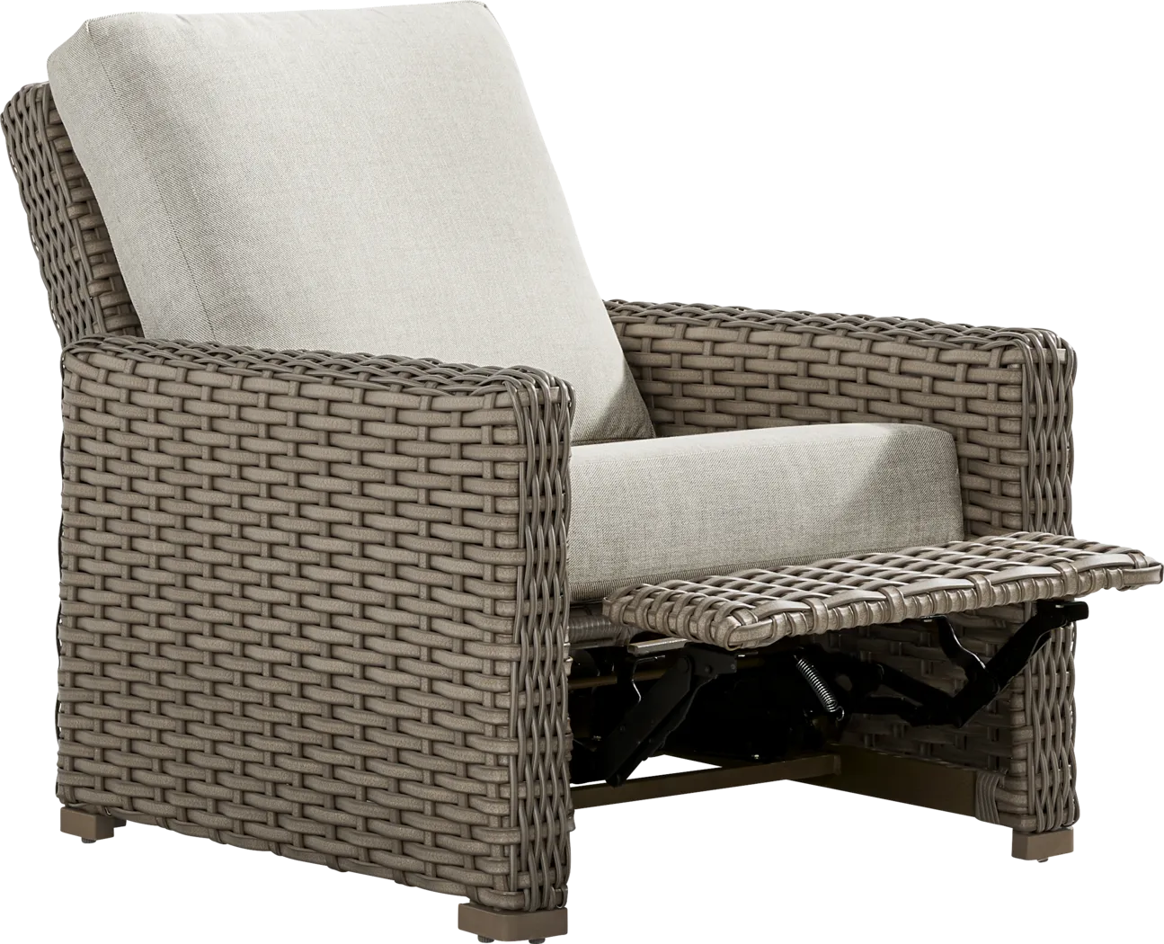 Siesta Key Driftwood Finish Outdoor Recliner with Desert Cushions - Thumbnail - Image 1