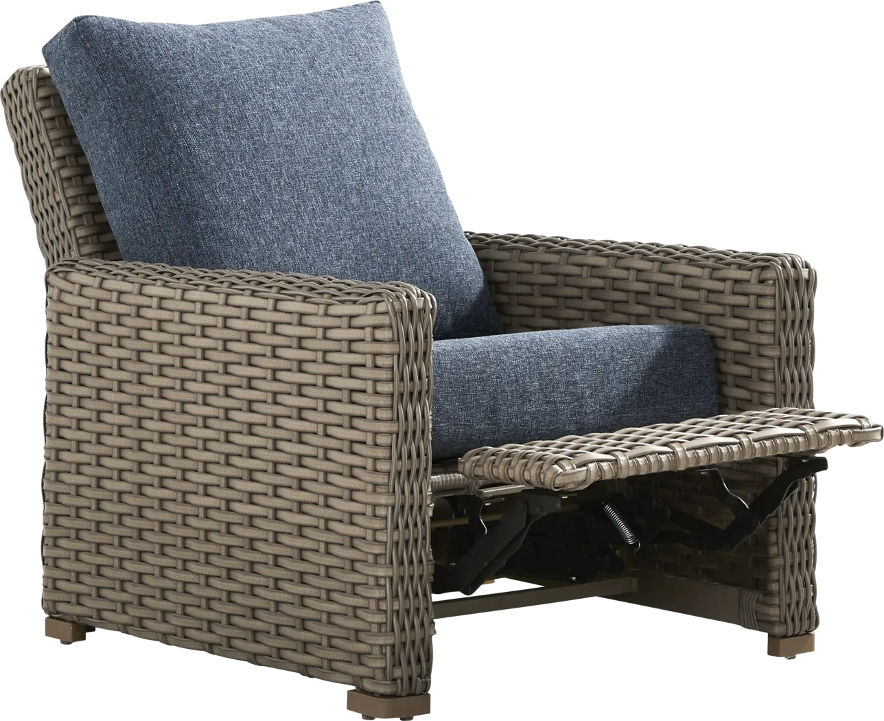 Siesta Key Driftwood Finish Outdoor Recliner with Ink Cushions - Thumbnail - Image 1