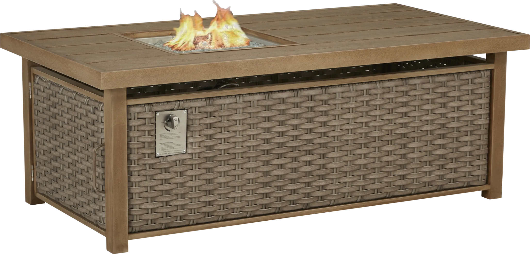 Siesta Key Driftwood Finish Outdoor Rectangle Fire Pit - Thumbnail - Image 1