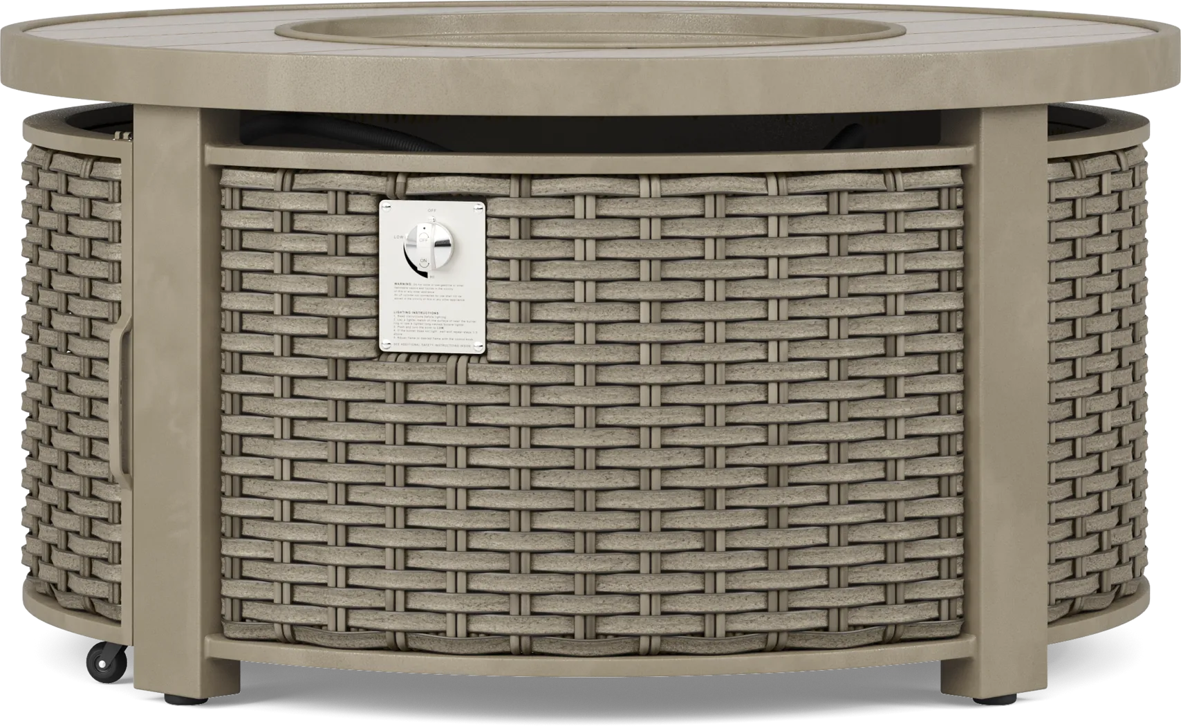 Siesta Key Driftwood Finish 5 Pc Outdoor Fire Pit Chat Set with Desert Cushions - Thumbnail - Image 3