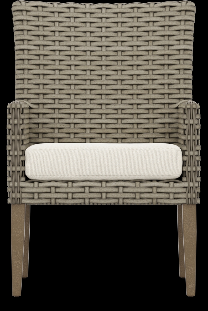 Siesta Key Driftwood Finish Outdoor Arm Chair with Desert Cushion - Thumbnail - Image 2