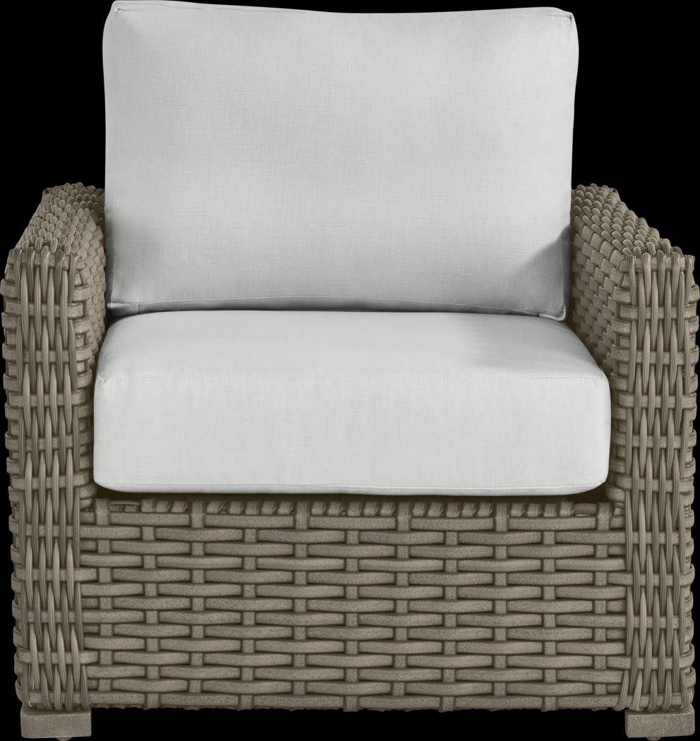 Siesta Key Driftwood Finish 5 Pc Outdoor Fire Pit Seating Set with Dove Cushions - Thumbnail - Image 4