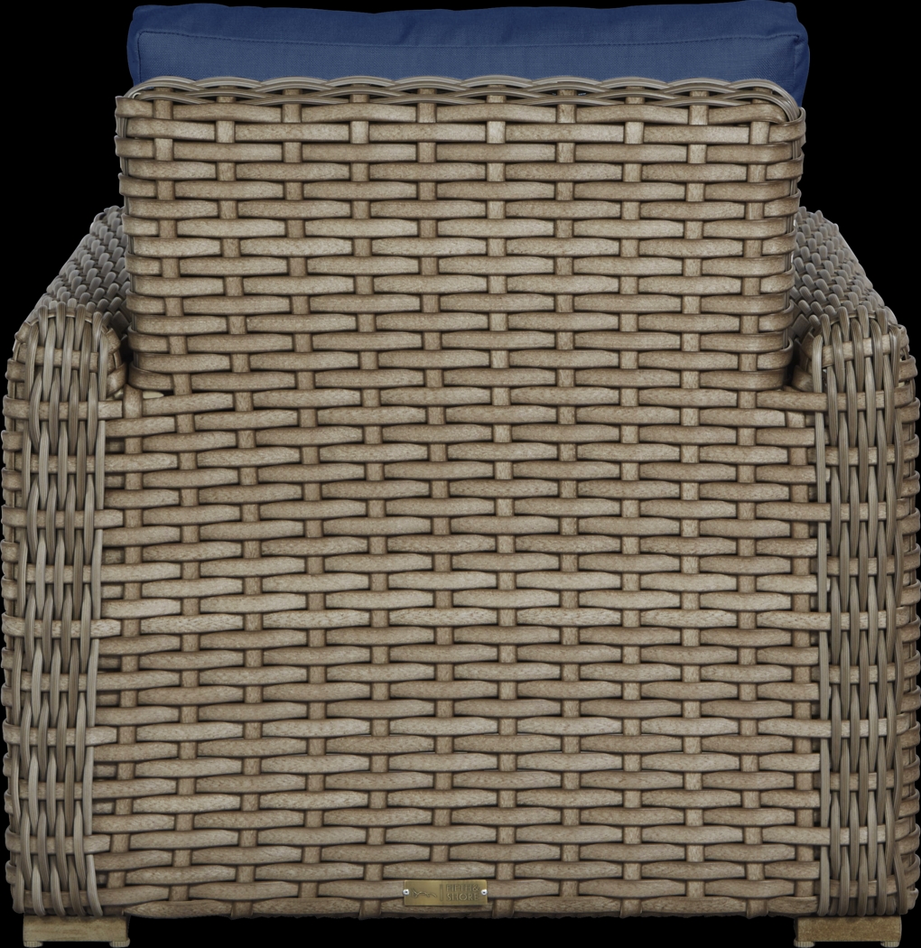 Siesta Key Driftwood Outdoor Chair with Indigo Cushions - Thumbnail - Image 3