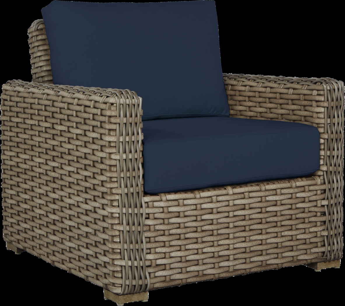 Siesta Key Driftwood 5 Pc Outdoor Fire Pit Seating Set with Ink Cushions - Thumbnail - Image 4