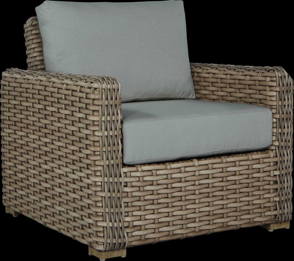 Siesta Key Driftwood Outdoor Chair with Seafoam Cushions - Thumbnail - Image 1