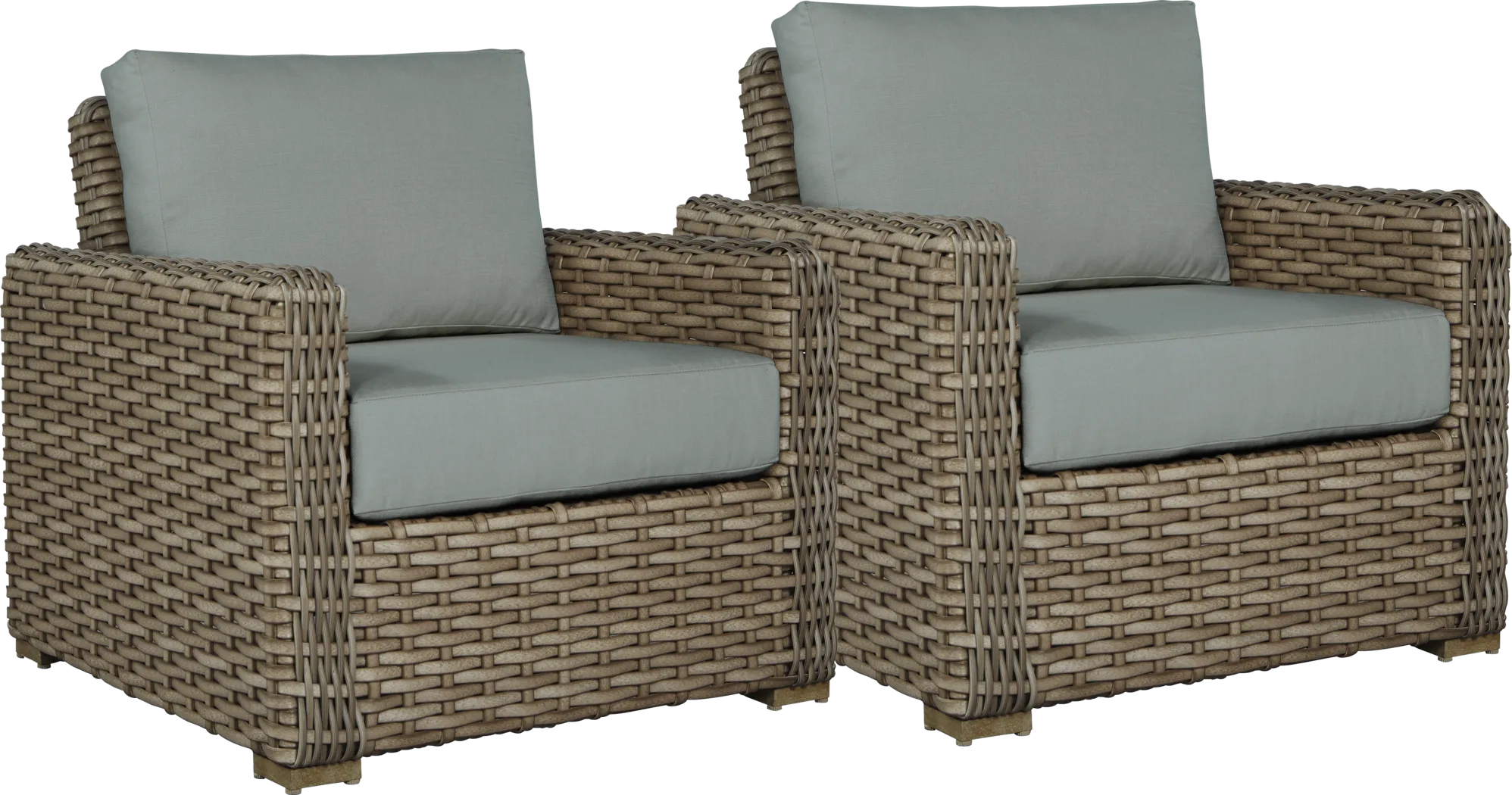 Siesta Key Driftwood Outdoor Chair with Mist Cushions - Set of 2 - Thumbnail - Image 1