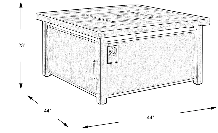 Dimension Image. Please refer to the Dimension Tab on this page for dimension details.