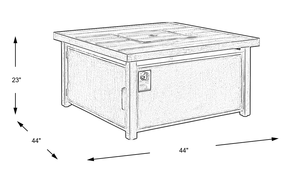 Dimension Image. Please refer to the Dimension Tab on this page for dimension details.