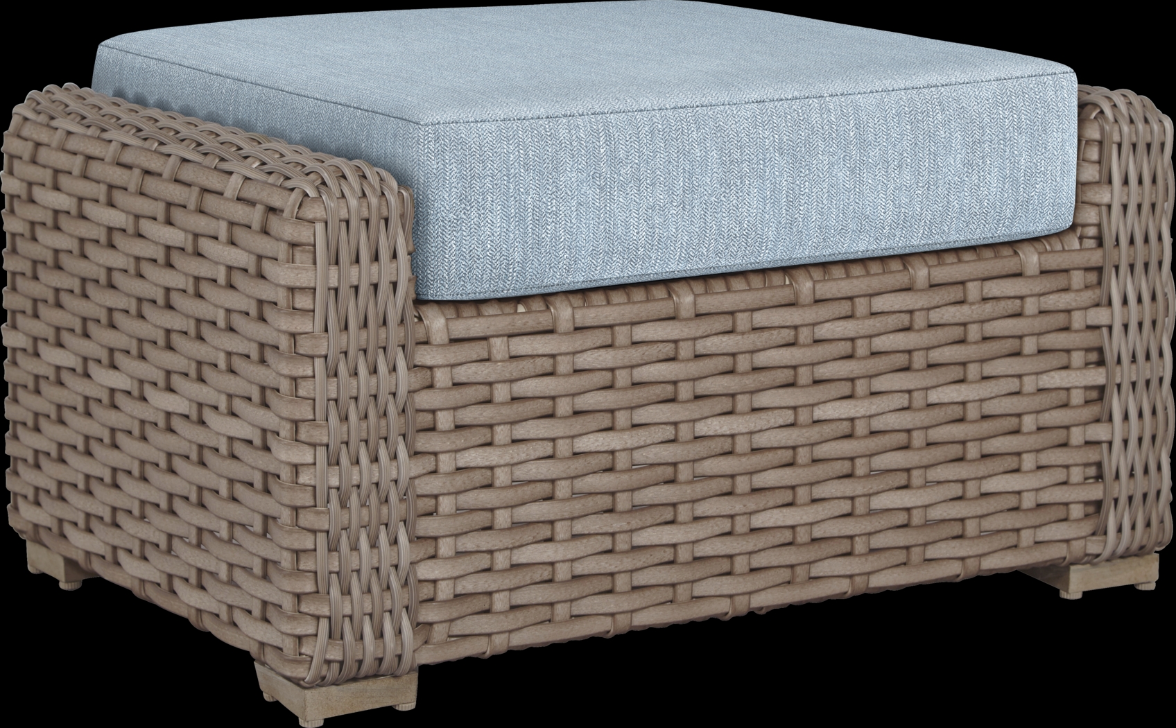 Siesta Key Driftwood Outdoor Ottoman with Steel Cushion - Thumbnail - Image 1