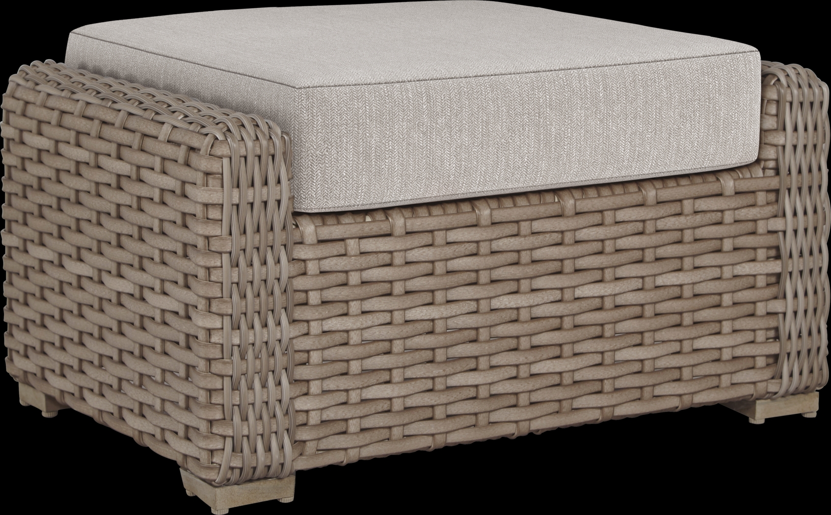 Siesta Key Driftwood Outdoor Ottoman with Twine Cushion - Thumbnail - Image 1