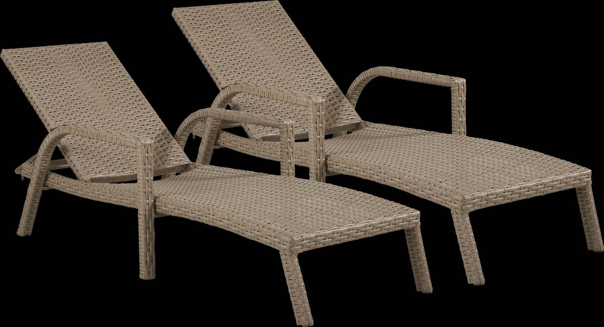 Siesta Key Driftwood Finish Outdoor Pool Chaise, Set of 2 - Thumbnail - Image 2