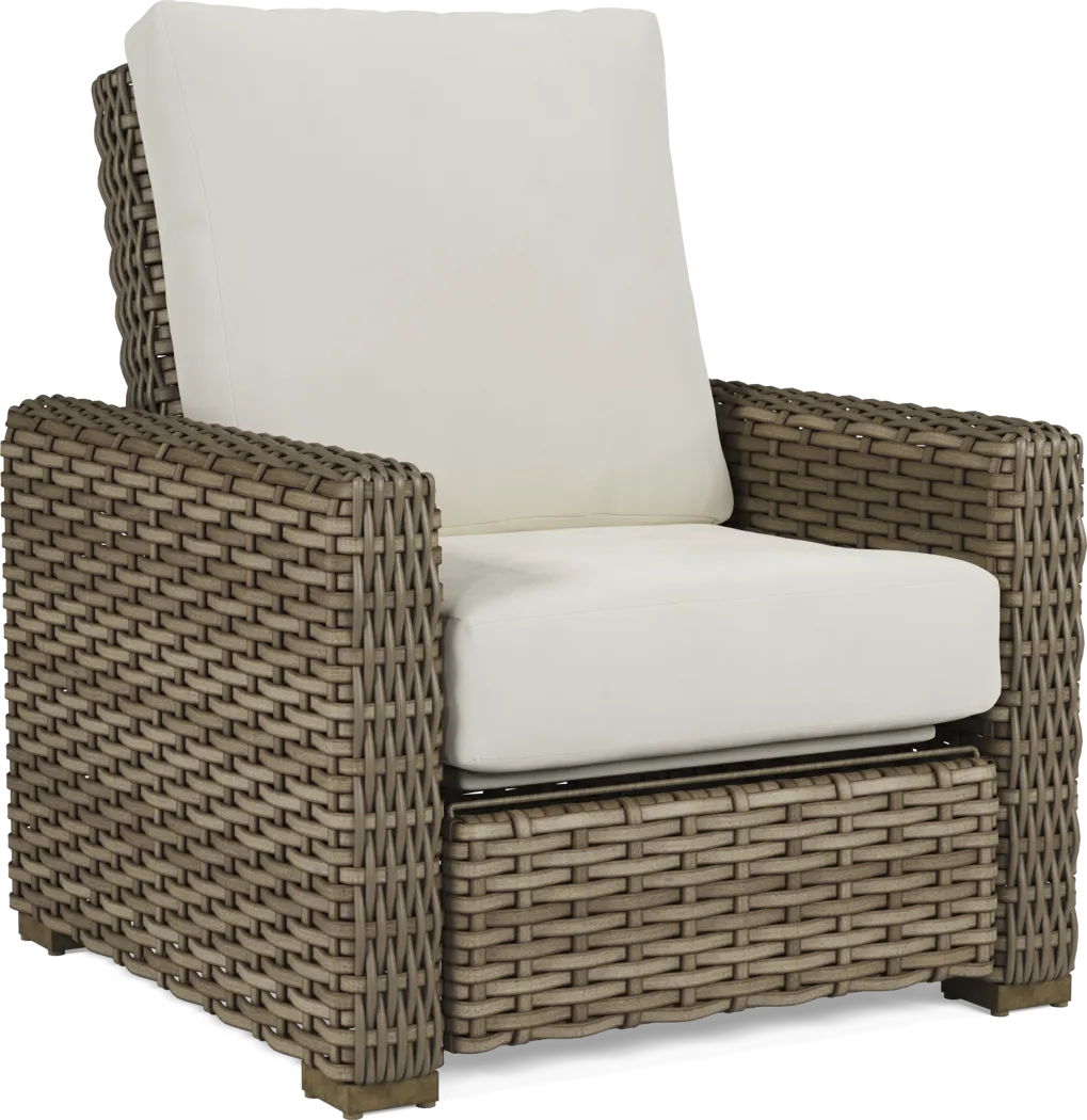Siesta Key Driftwood Outdoor Recliner with Linen Cushions - Thumbnail - Image 1