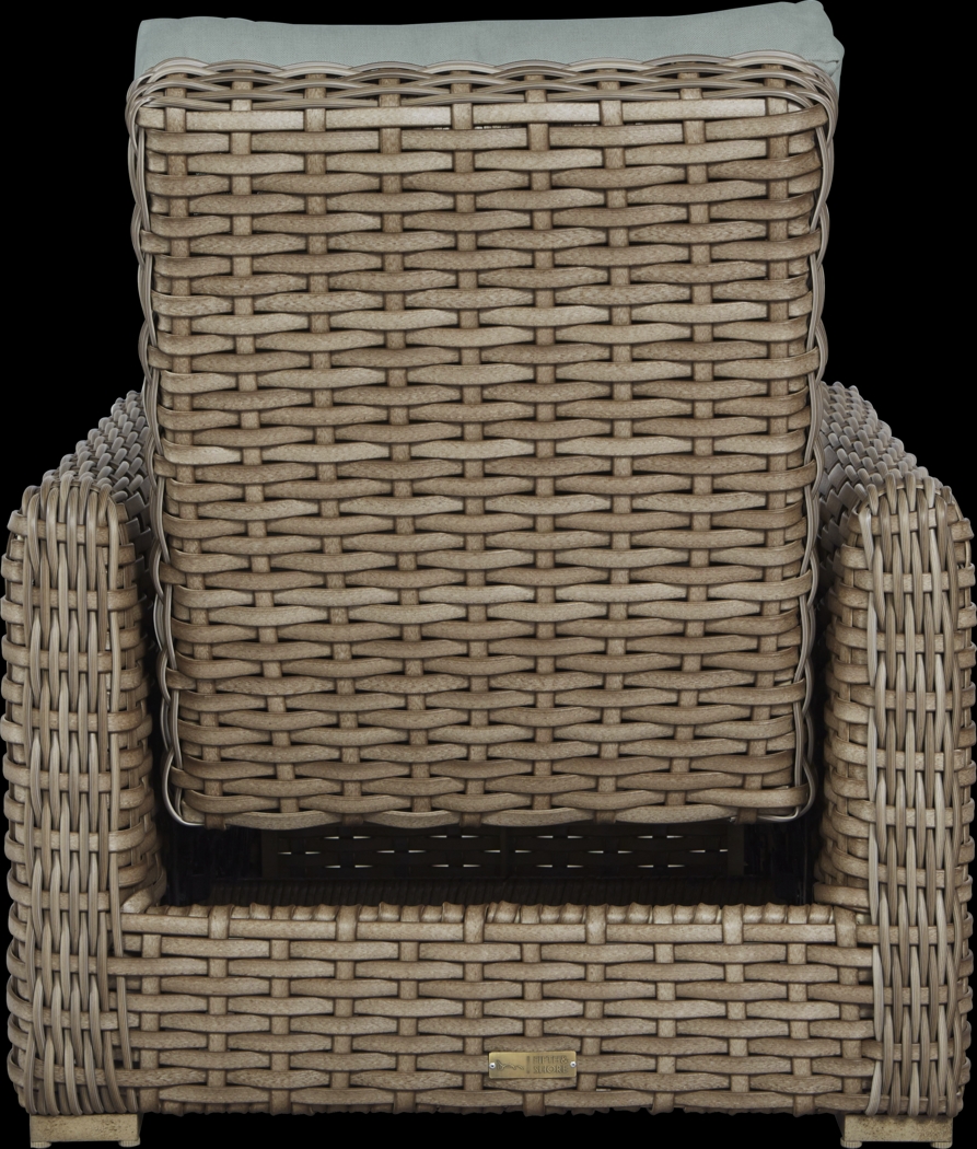 Siesta Key Driftwood Outdoor Recliner with Seafoam Cushions - Thumbnail - Image 3