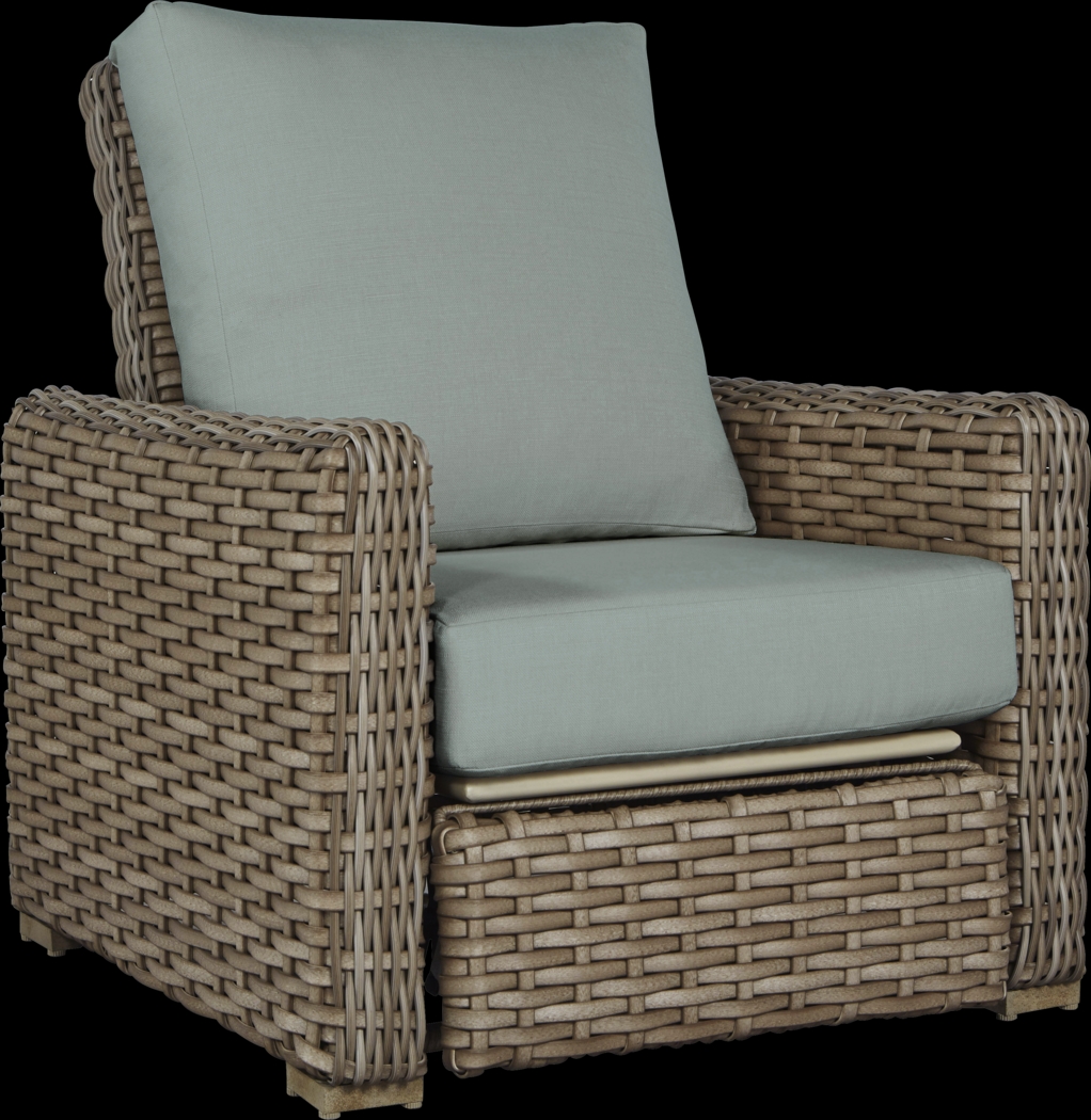 Siesta Key Driftwood Outdoor Recliner with Seafoam Cushions - Thumbnail - Image 1