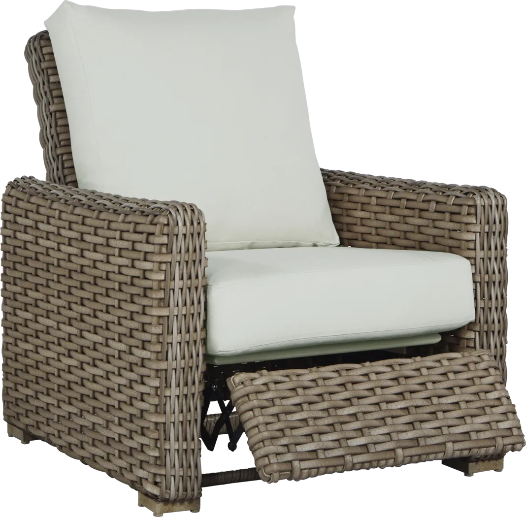 Siesta Key Driftwood Outdoor Recliner with Rollo Seafoam Cushions - Thumbnail - Image 2