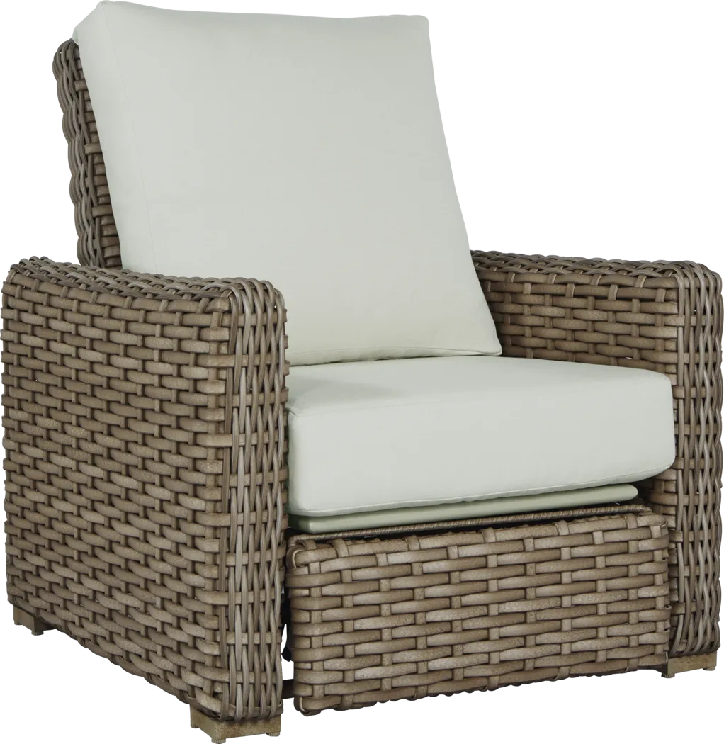 Siesta Key Driftwood Outdoor Recliner with Rollo Seafoam Cushions - Thumbnail - Image 1