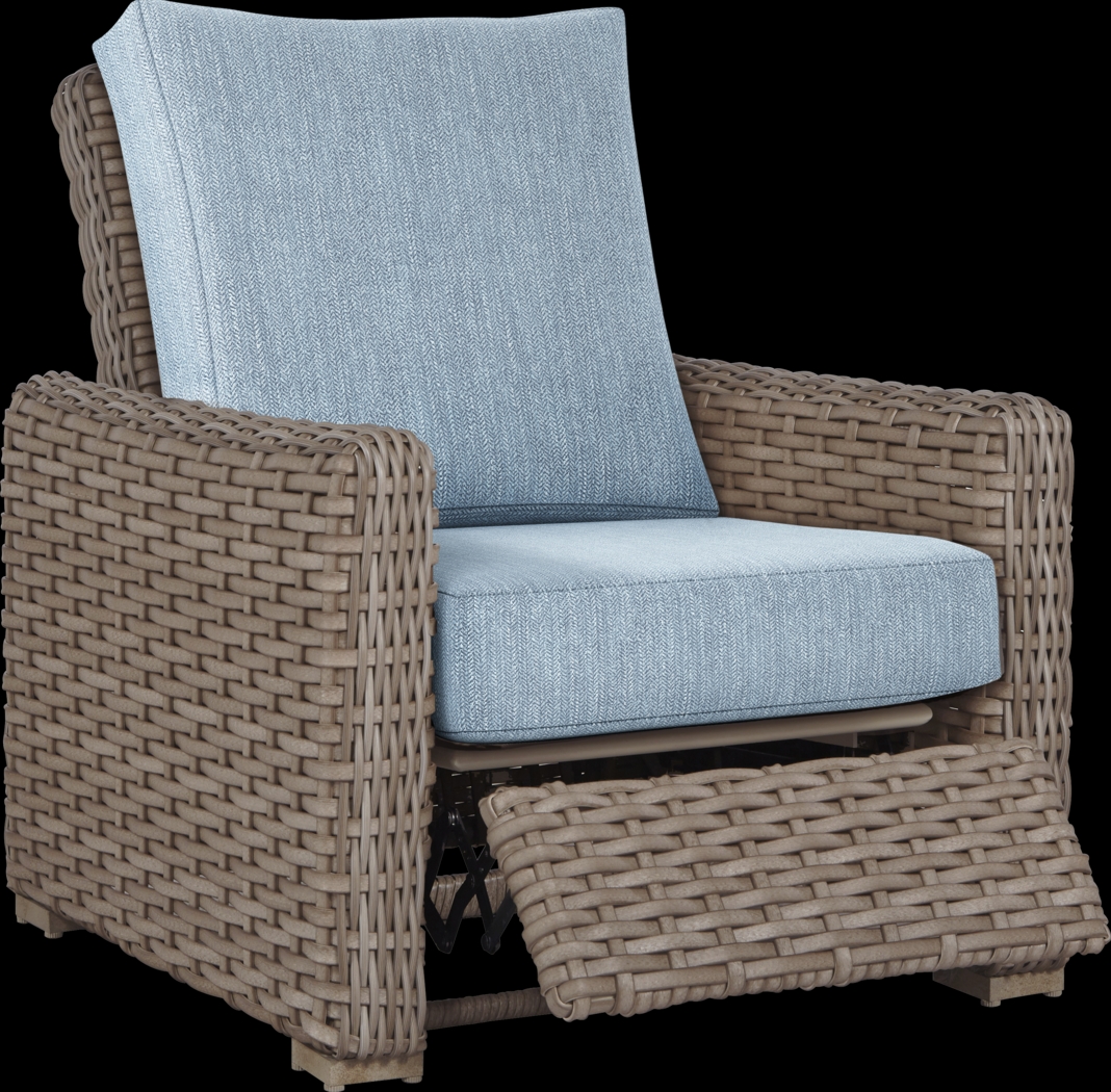 Siesta Key Driftwood Outdoor Recliner with Steel Cushions - Thumbnail - Image 1