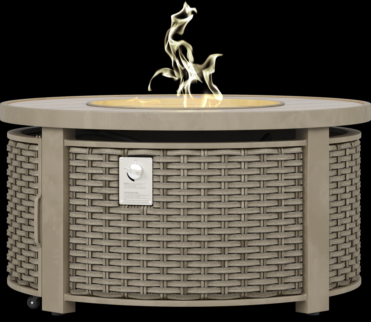 Siesta Key Driftwood 5 Pc Fire Pit Seating Set with Rollo Seafoam Cushions - Thumbnail - Image 2