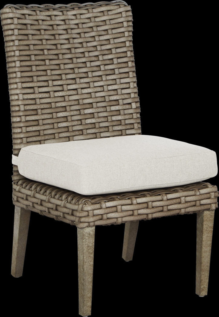 Siesta Key Driftwood 7 Pc 72 in. Rectangle Outdoor Dining Set with Linen Cushions - Thumbnail - Image 3