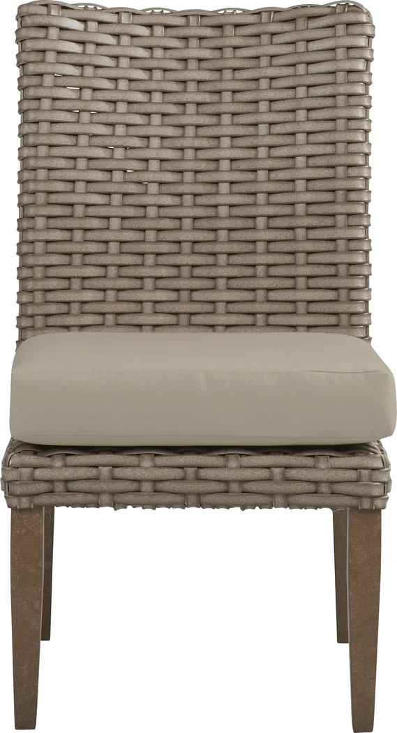 Siesta Key Driftwood Outdoor Side Chair with Pebble Cushion - Thumbnail - Image 2
